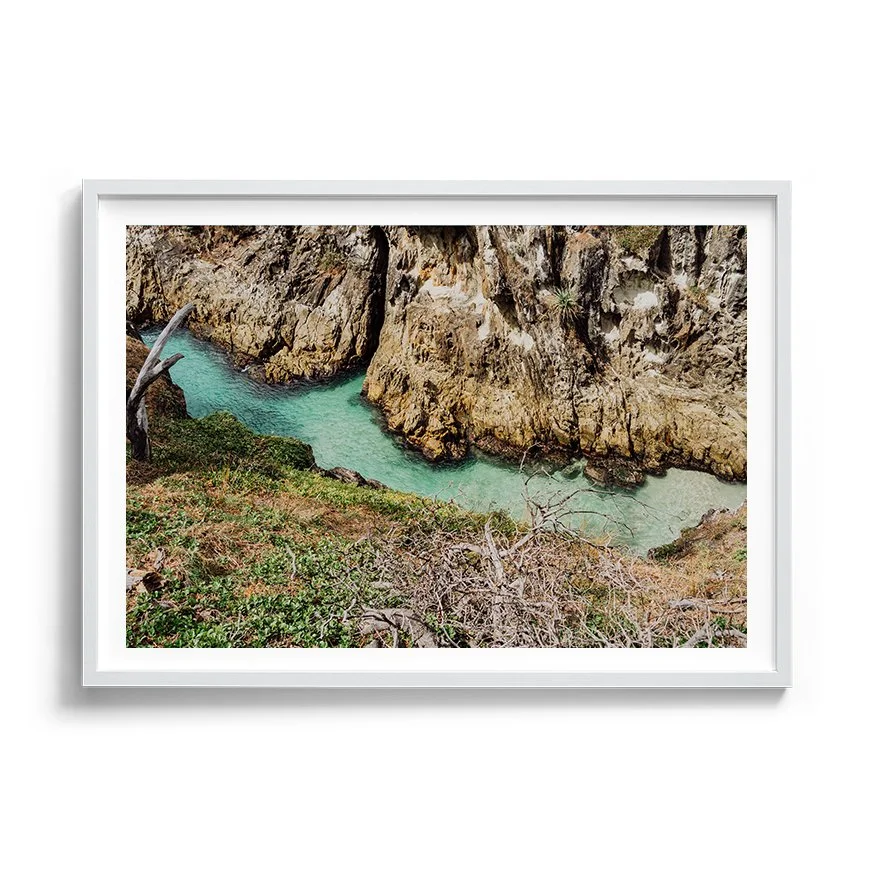 North Stradbroke Island gorge view photograph framed in white