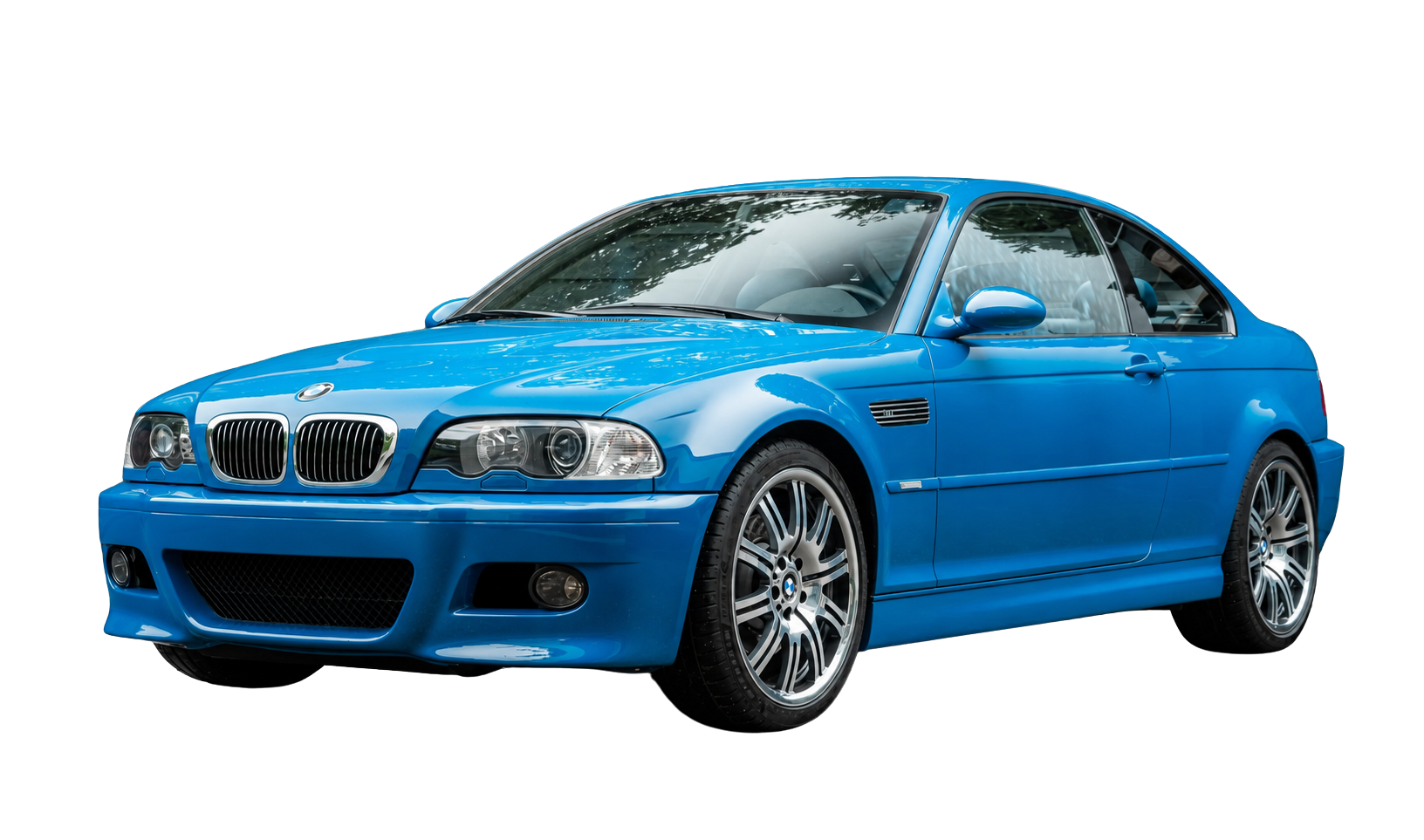 Laguna Blue BMW coupe car with alloy wheels. Selling your E46 M3 just became easier.