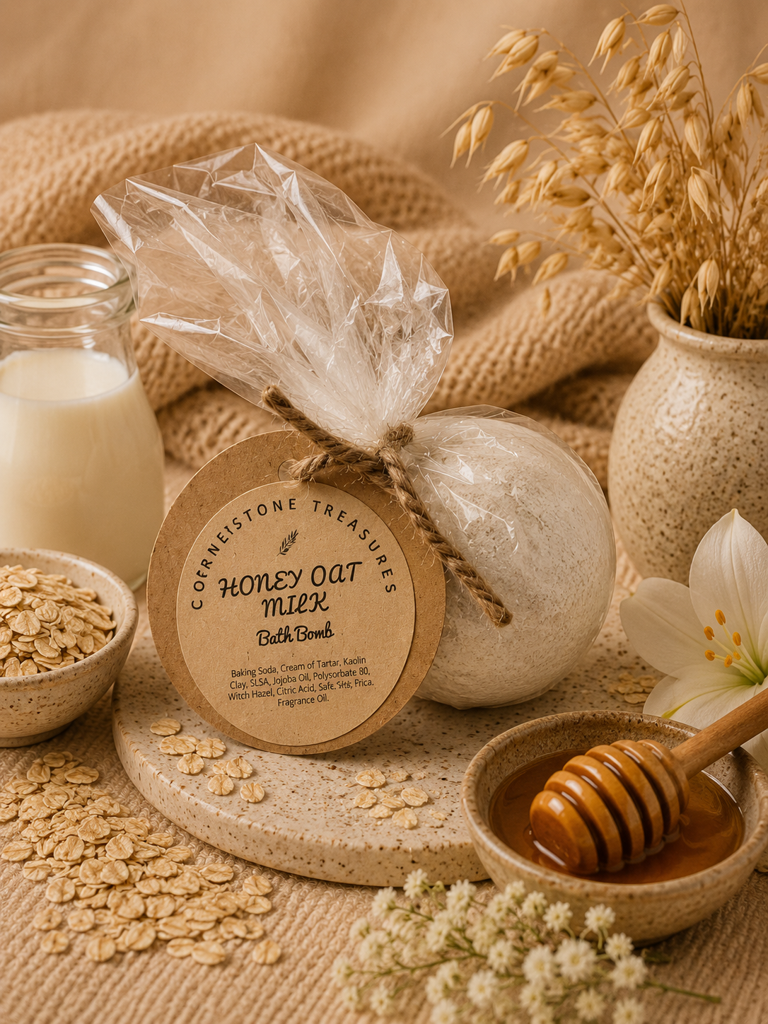 Honey Oat Milk Bath Bomb