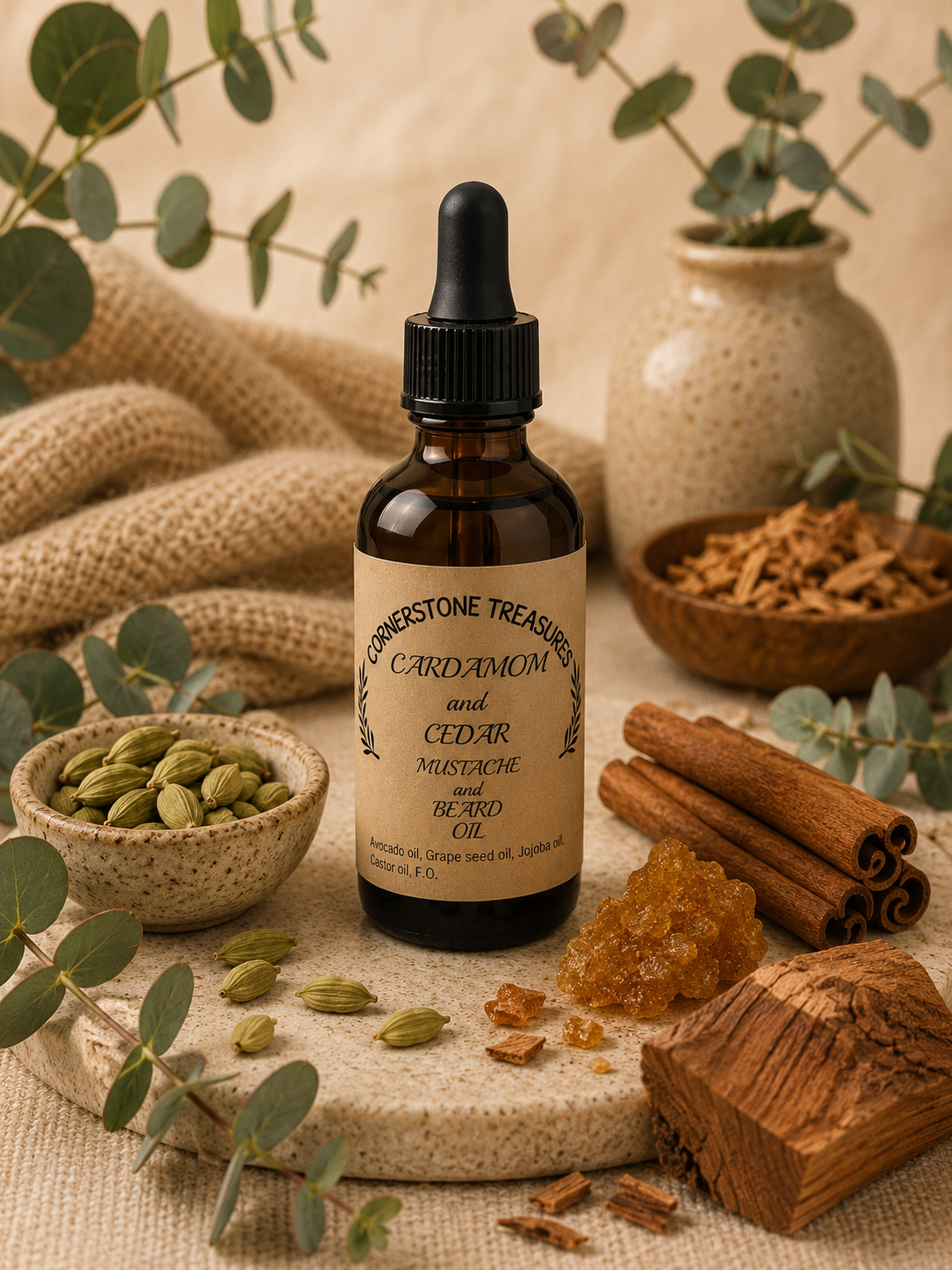 Cardamom and Cedar Mustache/Beard Oil