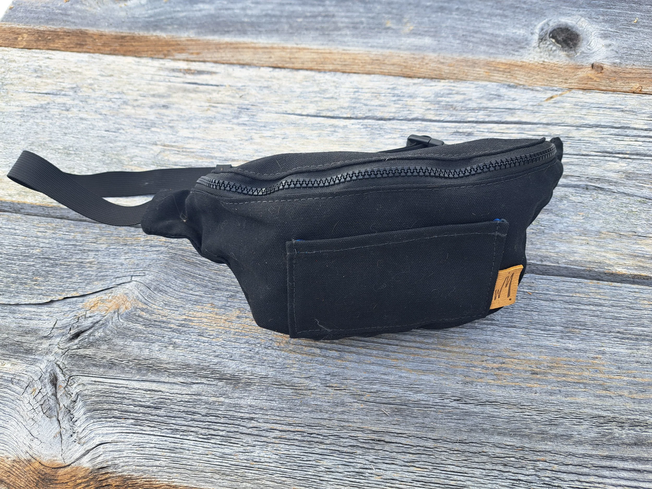 Black Canvas Fanny Pack