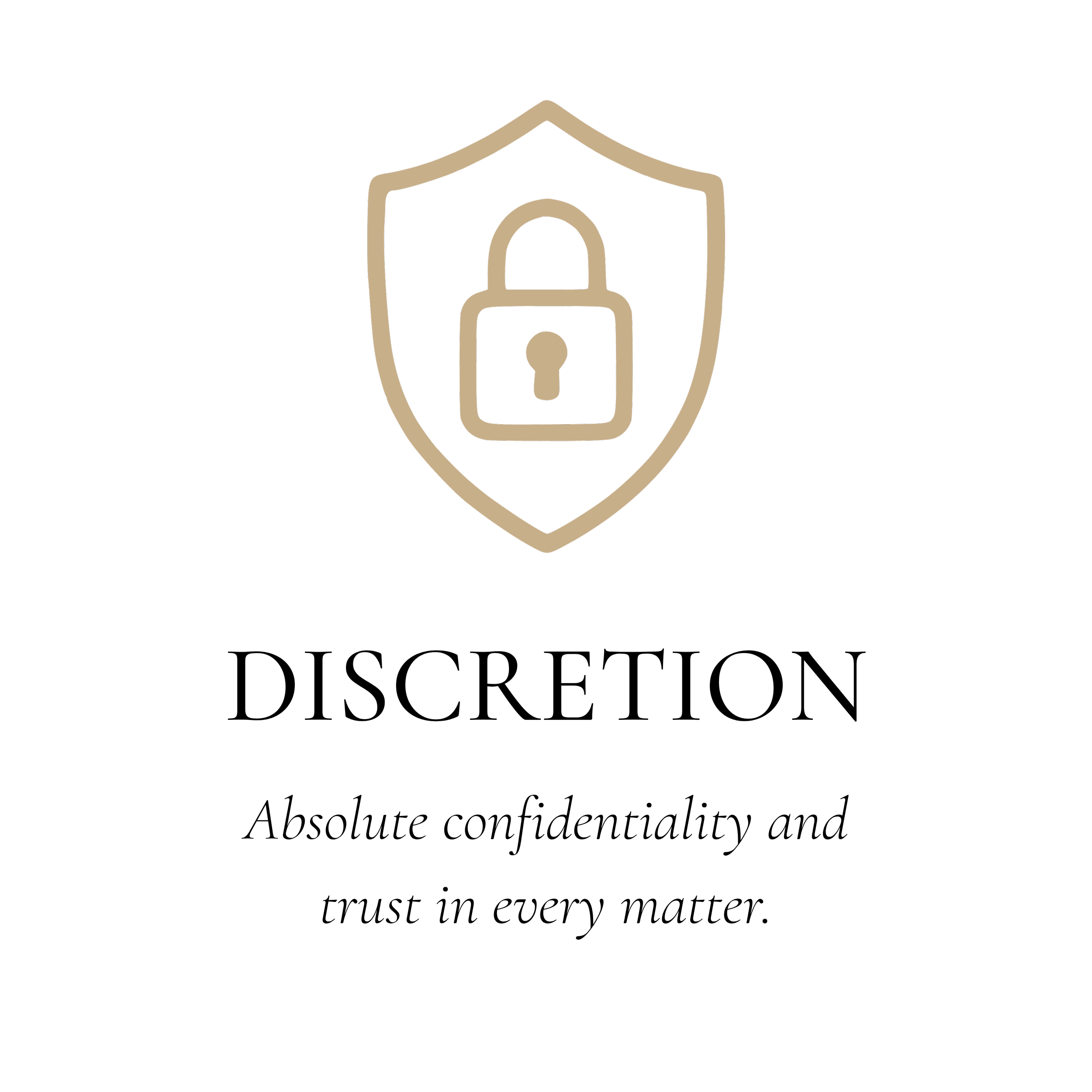 A black background with a beige outline of a shield and a padlock in the center.