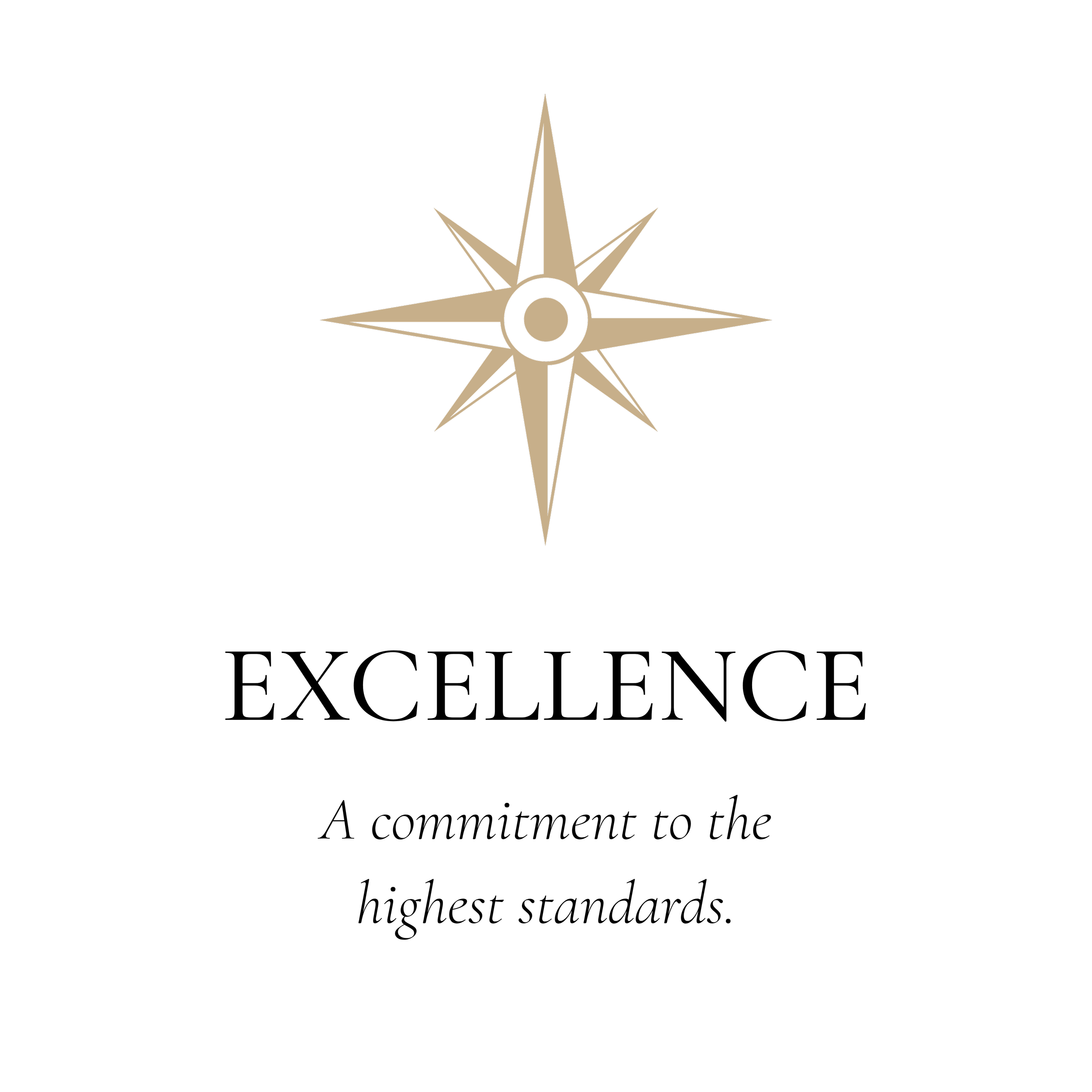 A black background with a beige and black compass rose design in the center.