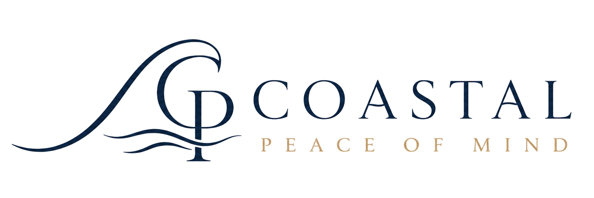Logo for Coastal, featuring a stylized wave and sailboat with the tagline 'Peace of Mind'.