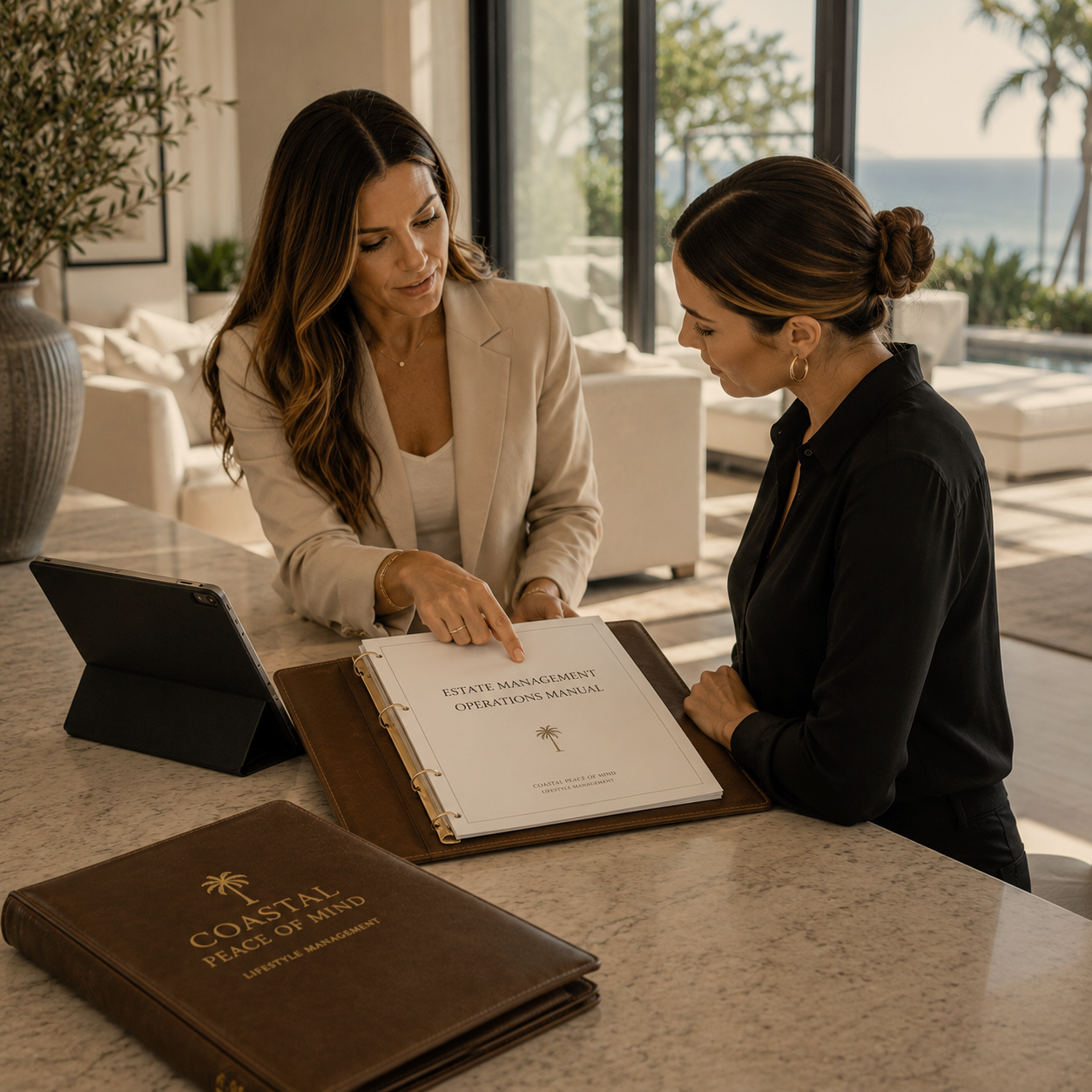Personalized estate manager training and private personnel placement by Coastal Peace of Mind Lifestyle Management.