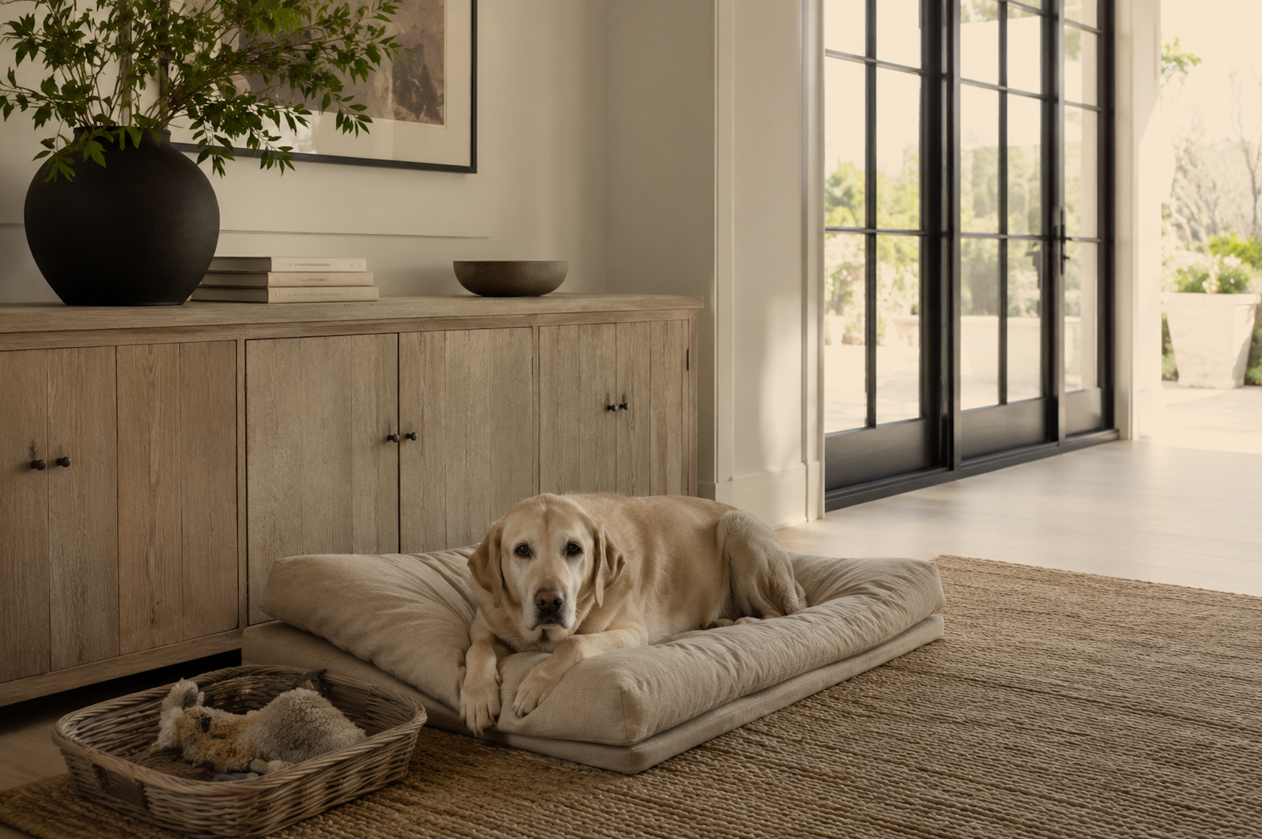 Client pet awaiting luxury pet concierge offered by Coastal Peace of Mind