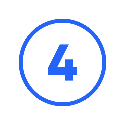 Number 4 inside a blue circle on a white background.
