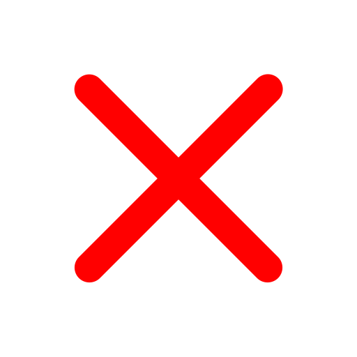 Red X mark on a black background.
