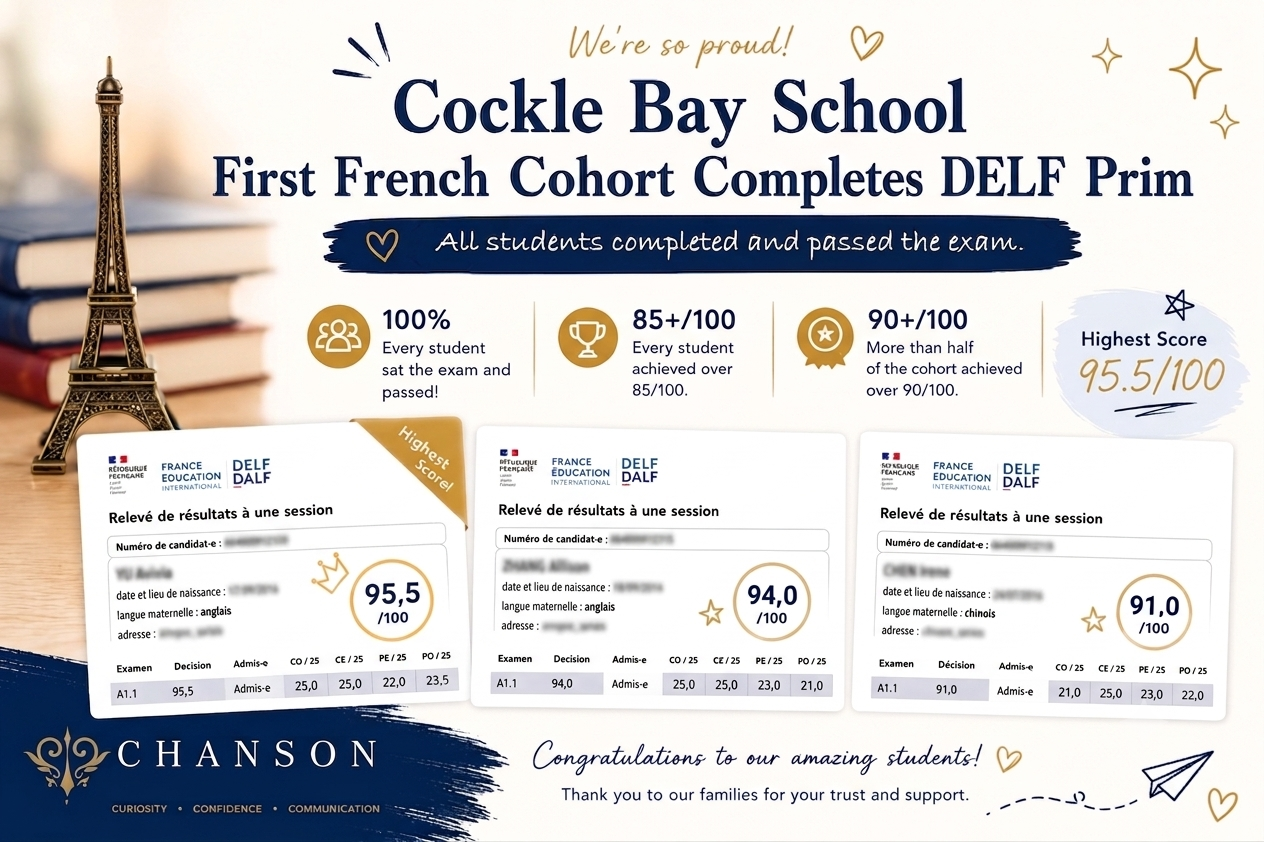 Cockle Bay School’s First After-School French Cohort All Pass the DELF Prim Exam