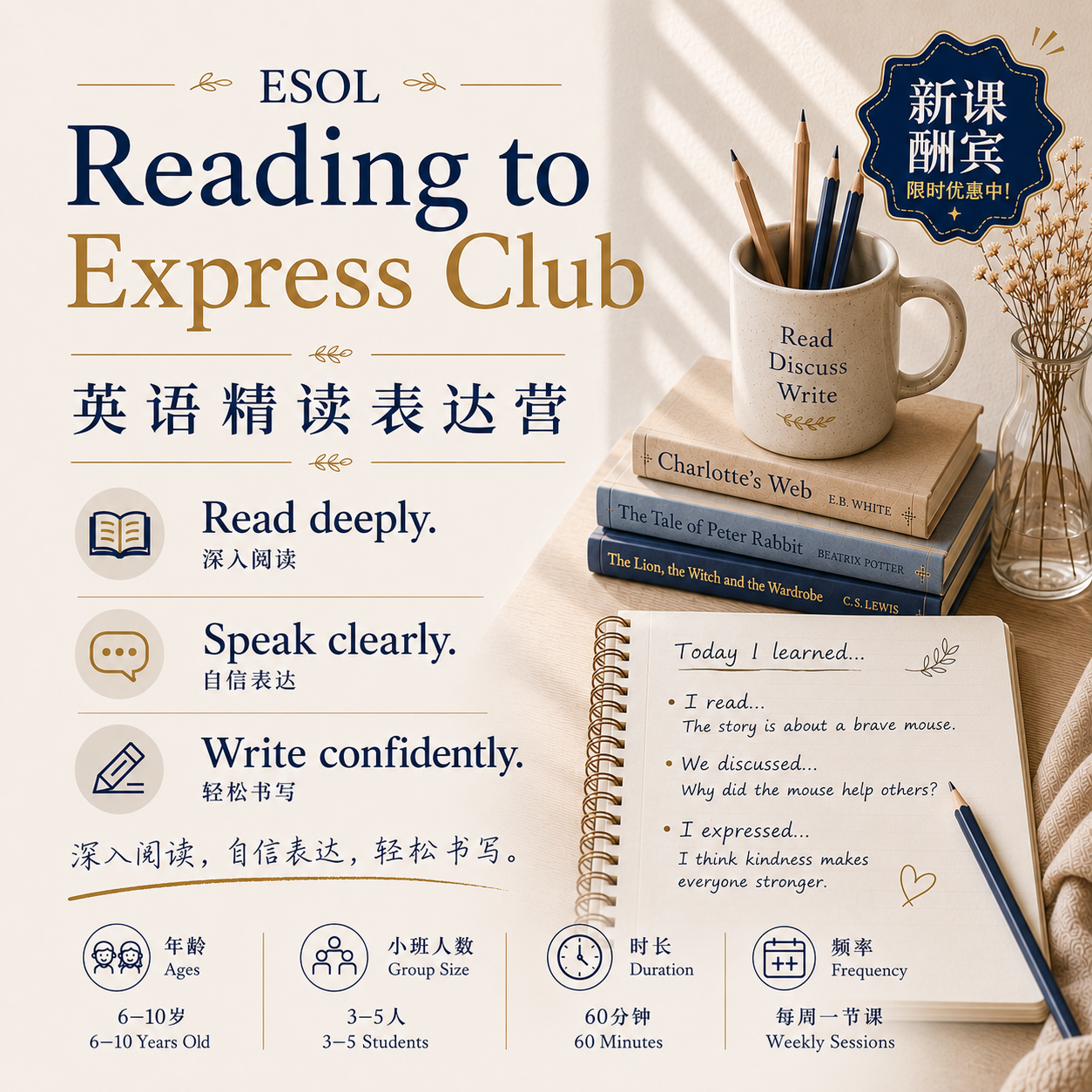 ESOL English Reading & Writing Club 英语精读表达营
