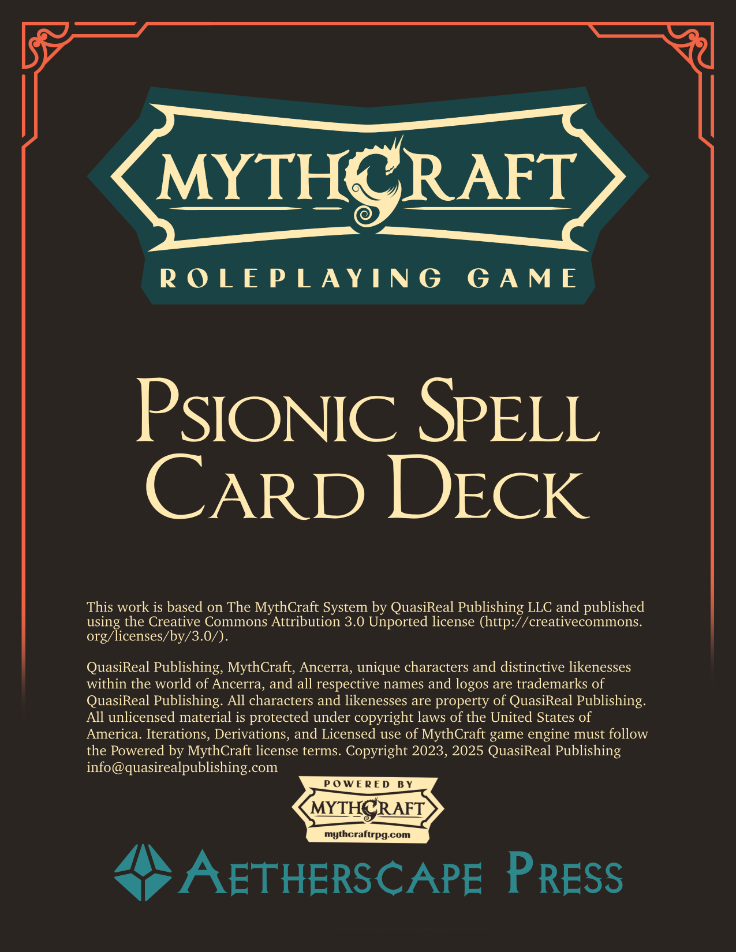 Psionic Spell Card Deck