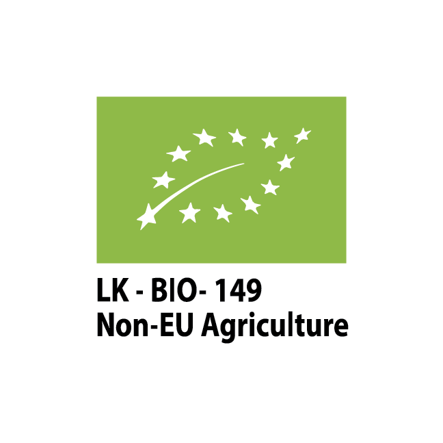 Green European organic farming certification logo with a starry leaf design and text "LK - BIO-149 Non-EU Agriculture"