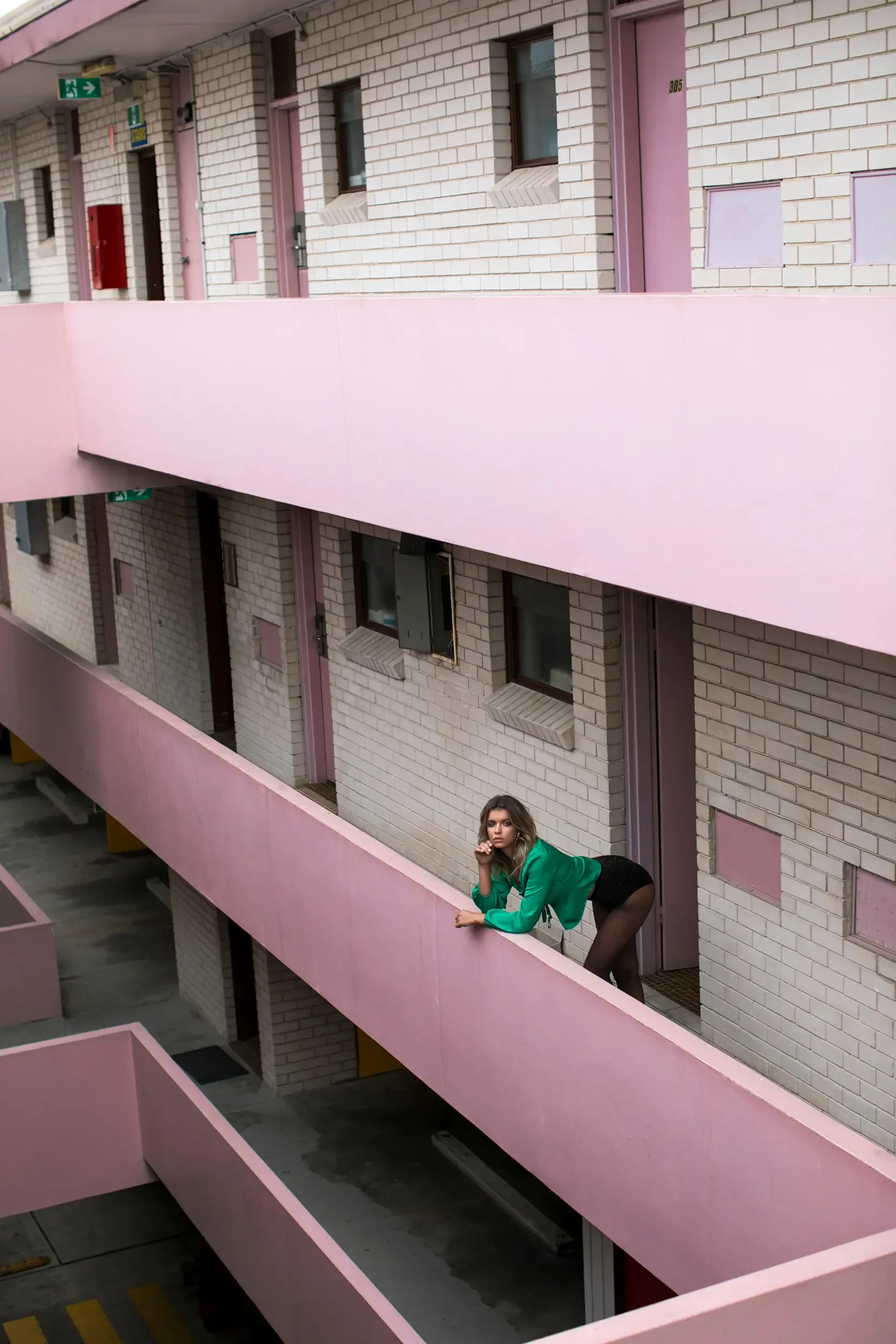 Photo Editorial with Kristina Mendonca in Sydney at Marco Polo hotel with pink walls