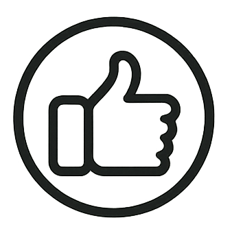 Thumbs-up icon inside a circle
