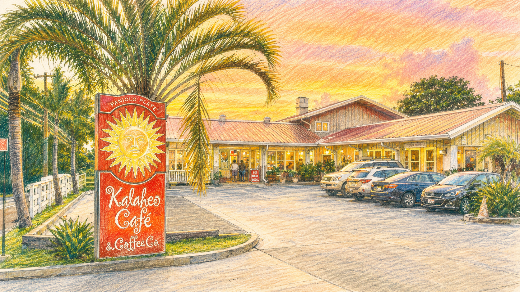 5 minute drive to Kalaheo Café & Coffee Co