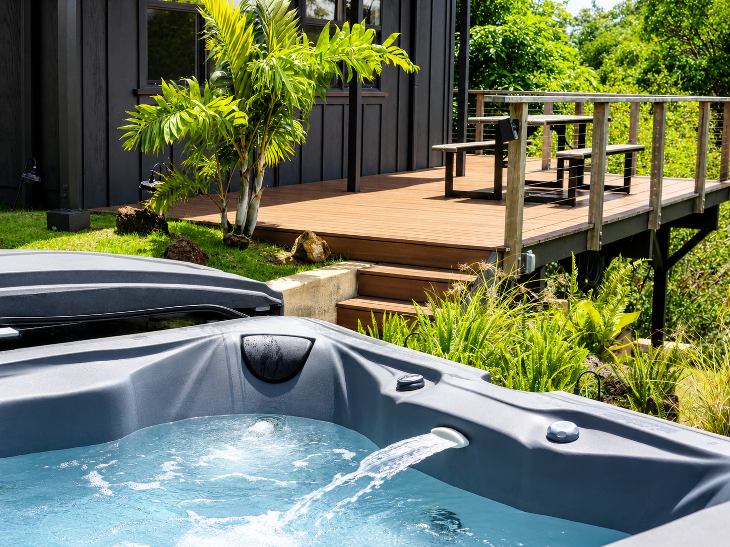 Spa and wrap around deck
