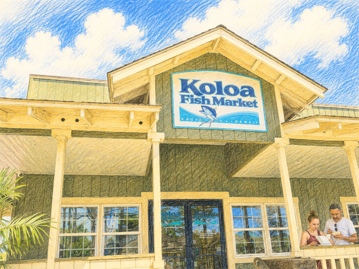 15 minute drive to Kōloa Fish Market, a local favorite for fresh fish, poke bowls, and plate lunches.