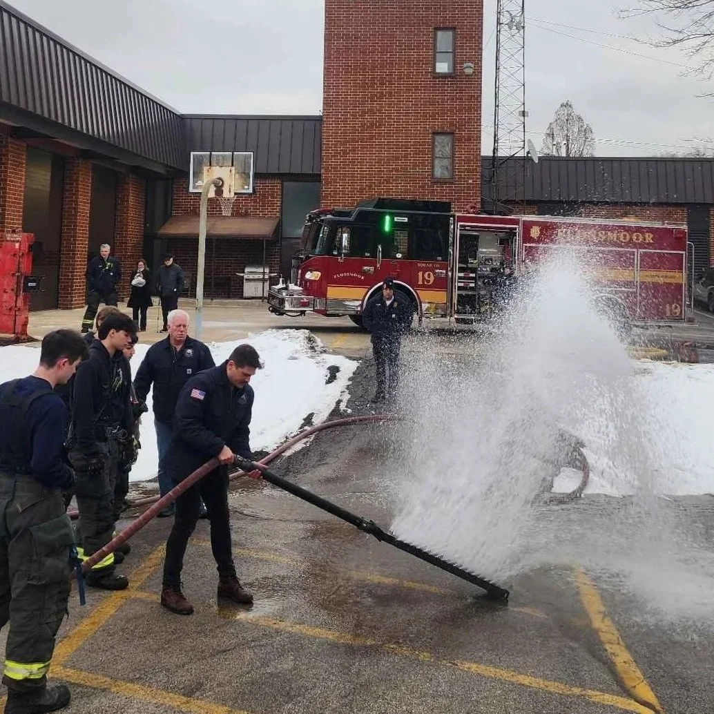 Fire Dept Testing our Poseidon EV and Hybrid fire nozzle and gross decon unit