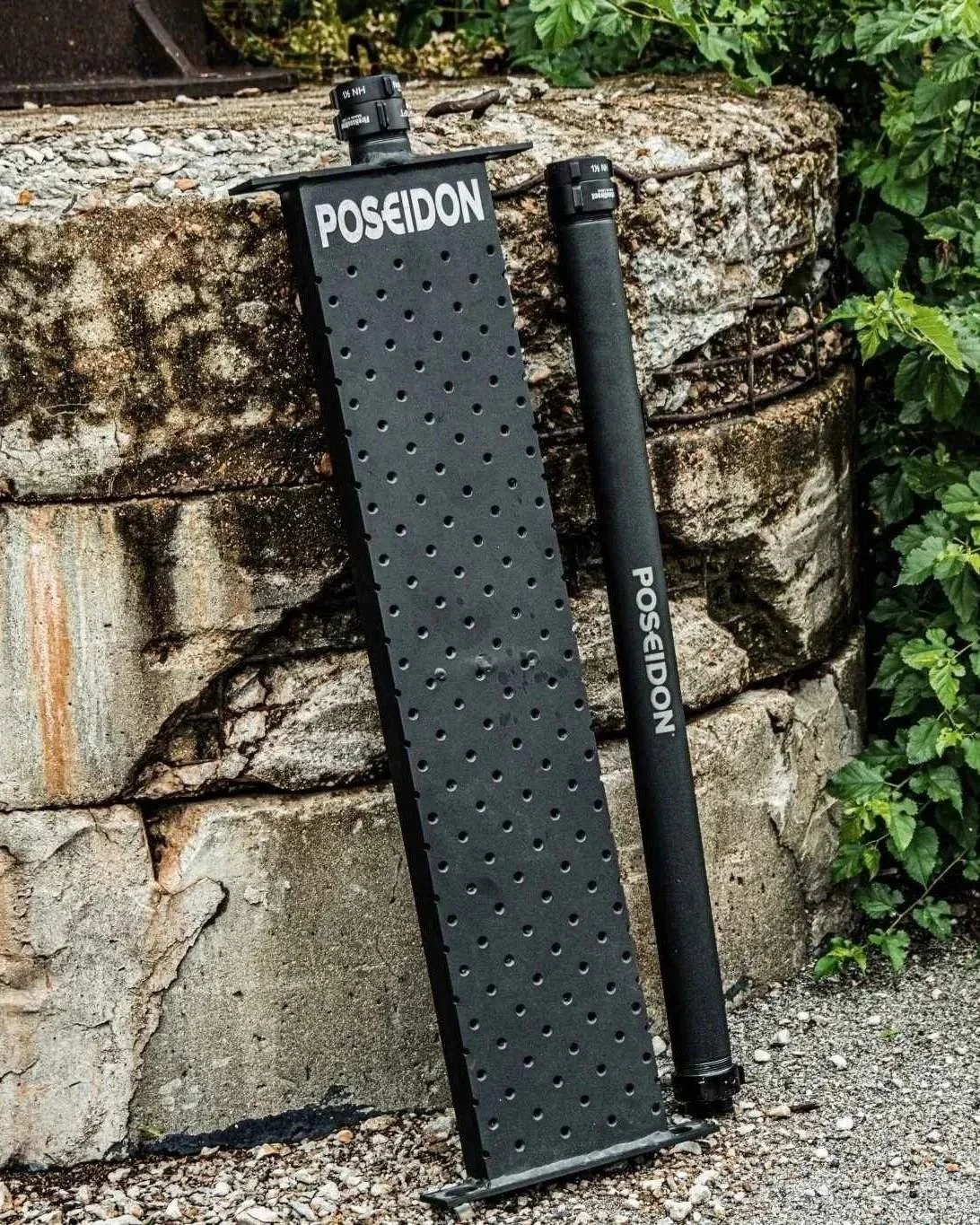 Poseidon under-vehicle fire nozzle and 38-inch deployment pipe standing upright.