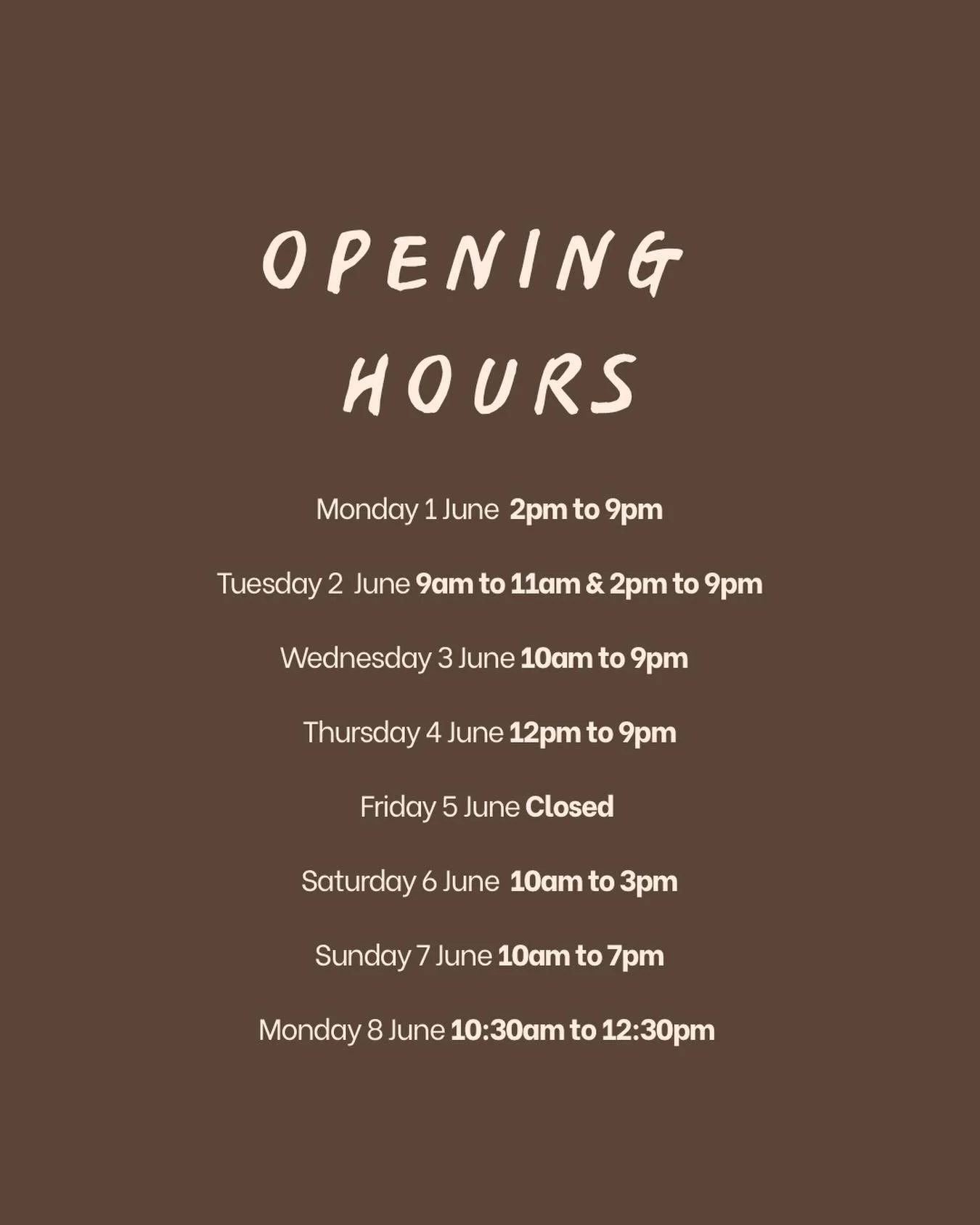 Our opening hours for this week and the long weekend, make sure to check these before stopping by for all things ceramics, tea and incense!