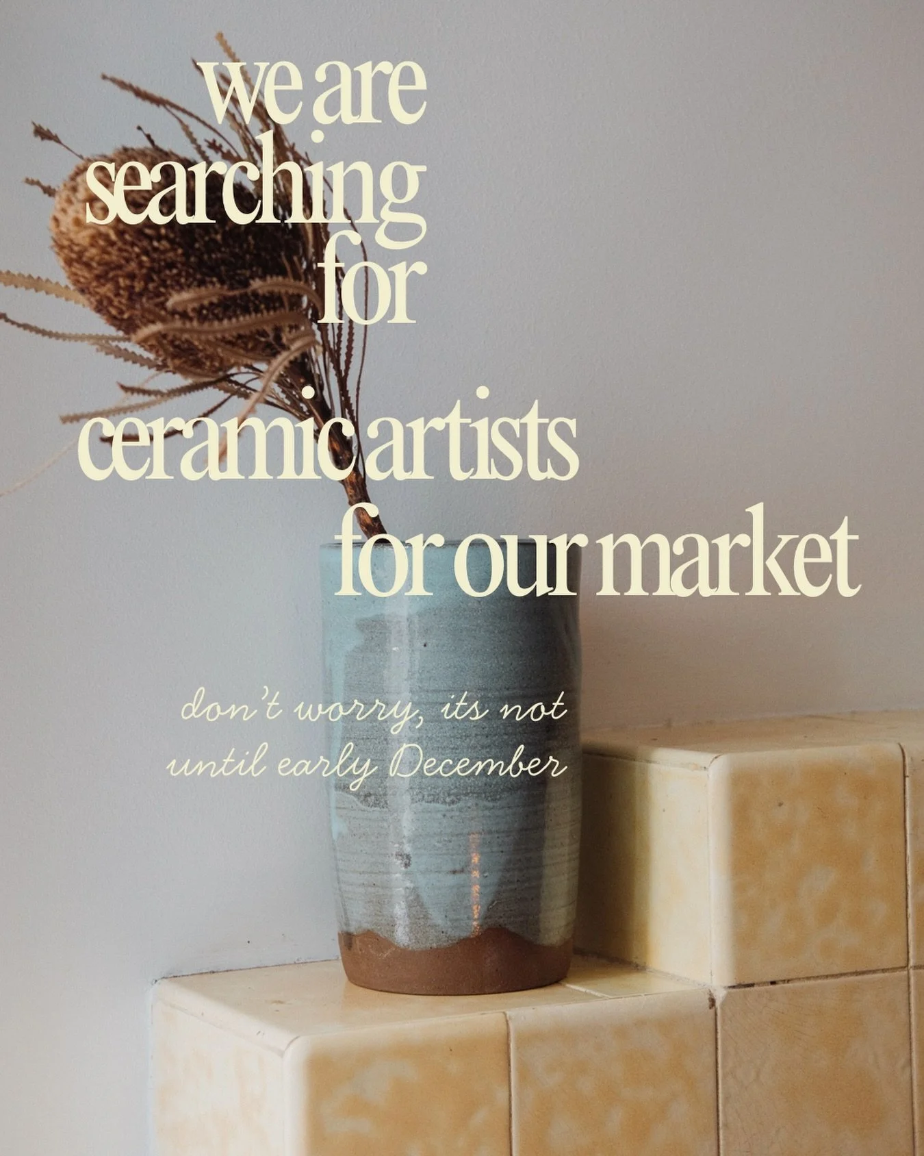 We are going to be running our ceramics market early December, just ahead of the holiday season ☀️ 

If you are a Sydney based ceramic artist who wants to get involved please reach out and send through an example of your work for me to consider! The 