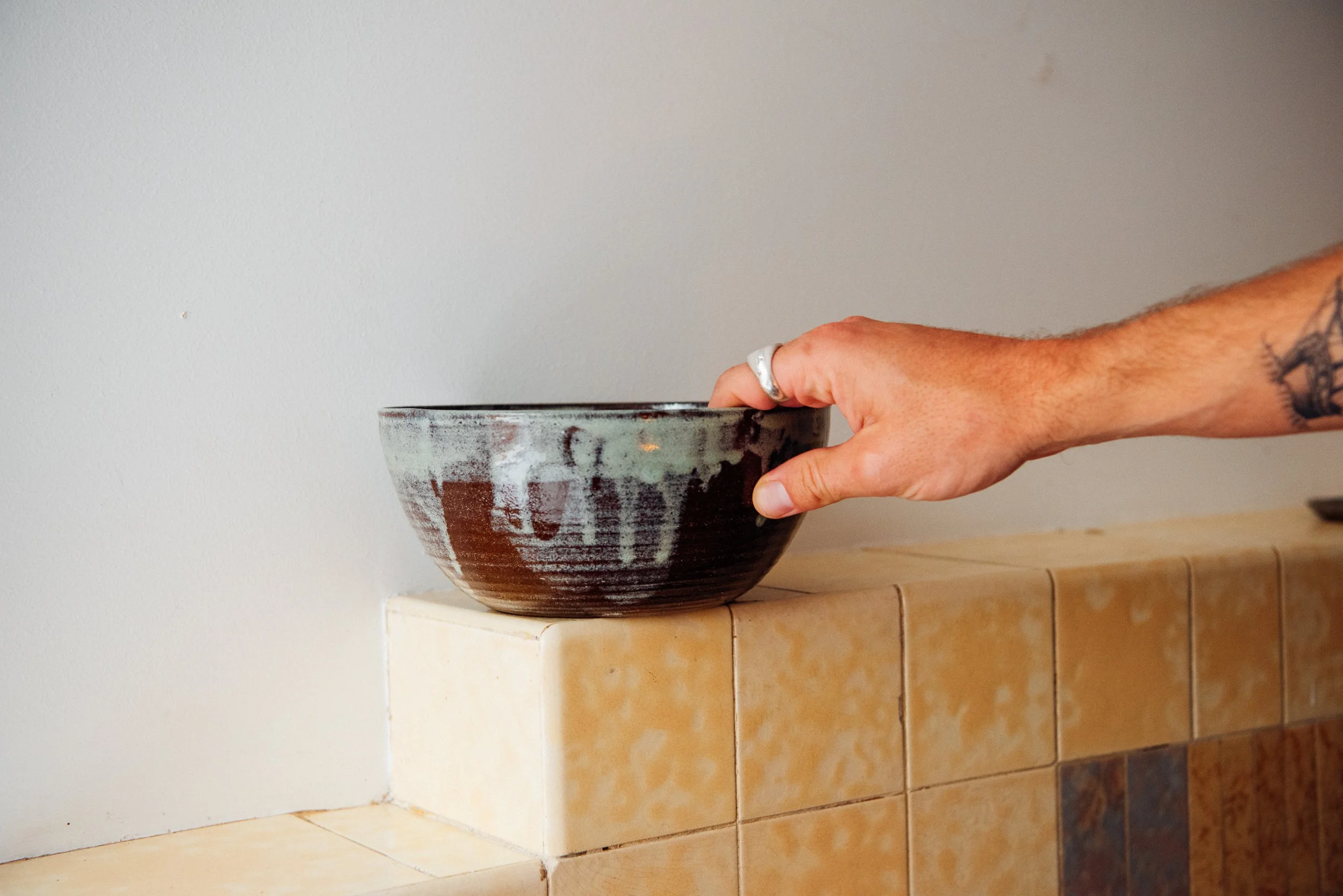 Handmade Serving Bowl in Sage