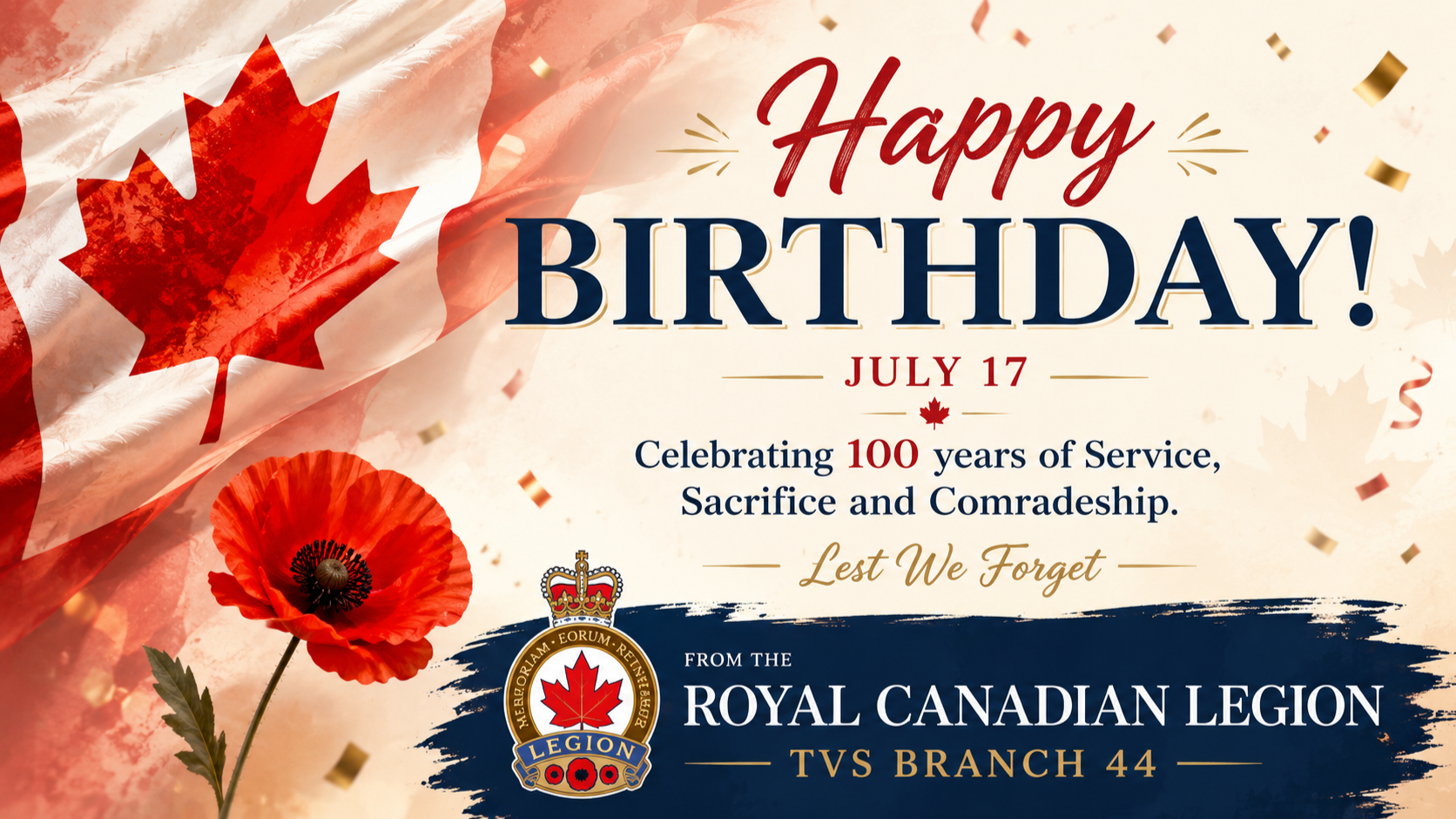Celebrating 100 Years of the Royal Canadian Legion