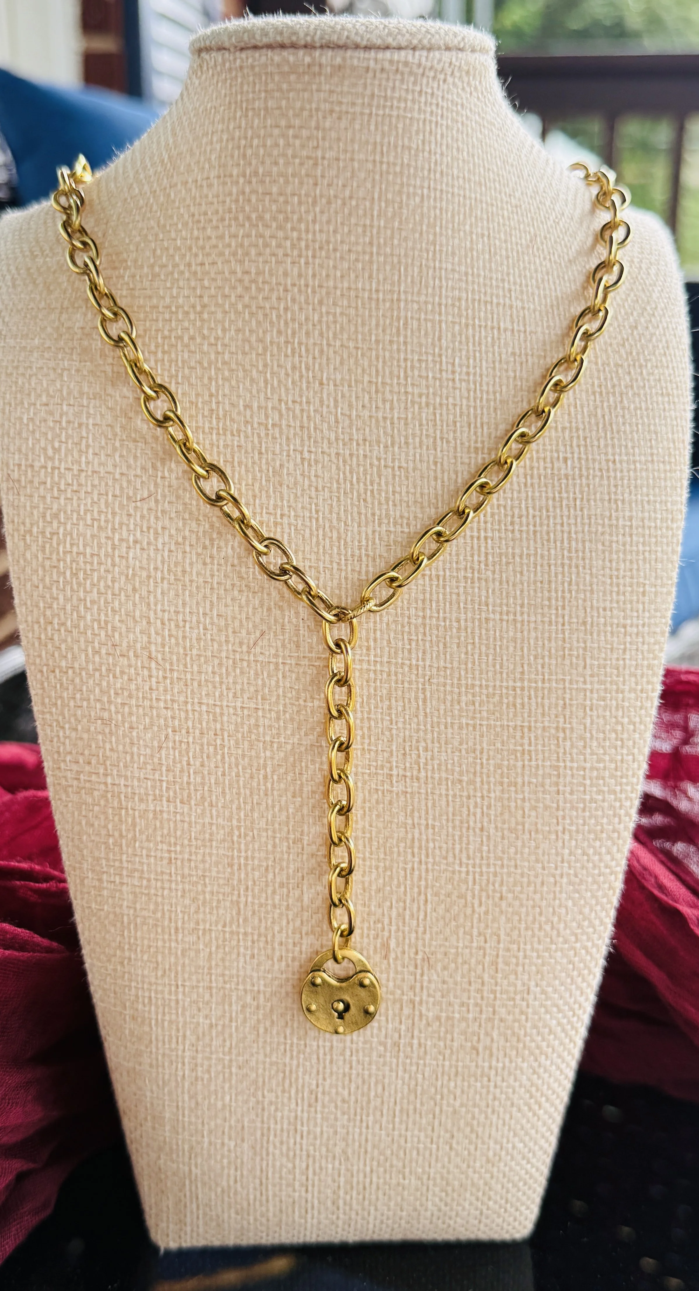 Lock Lariat Necklace