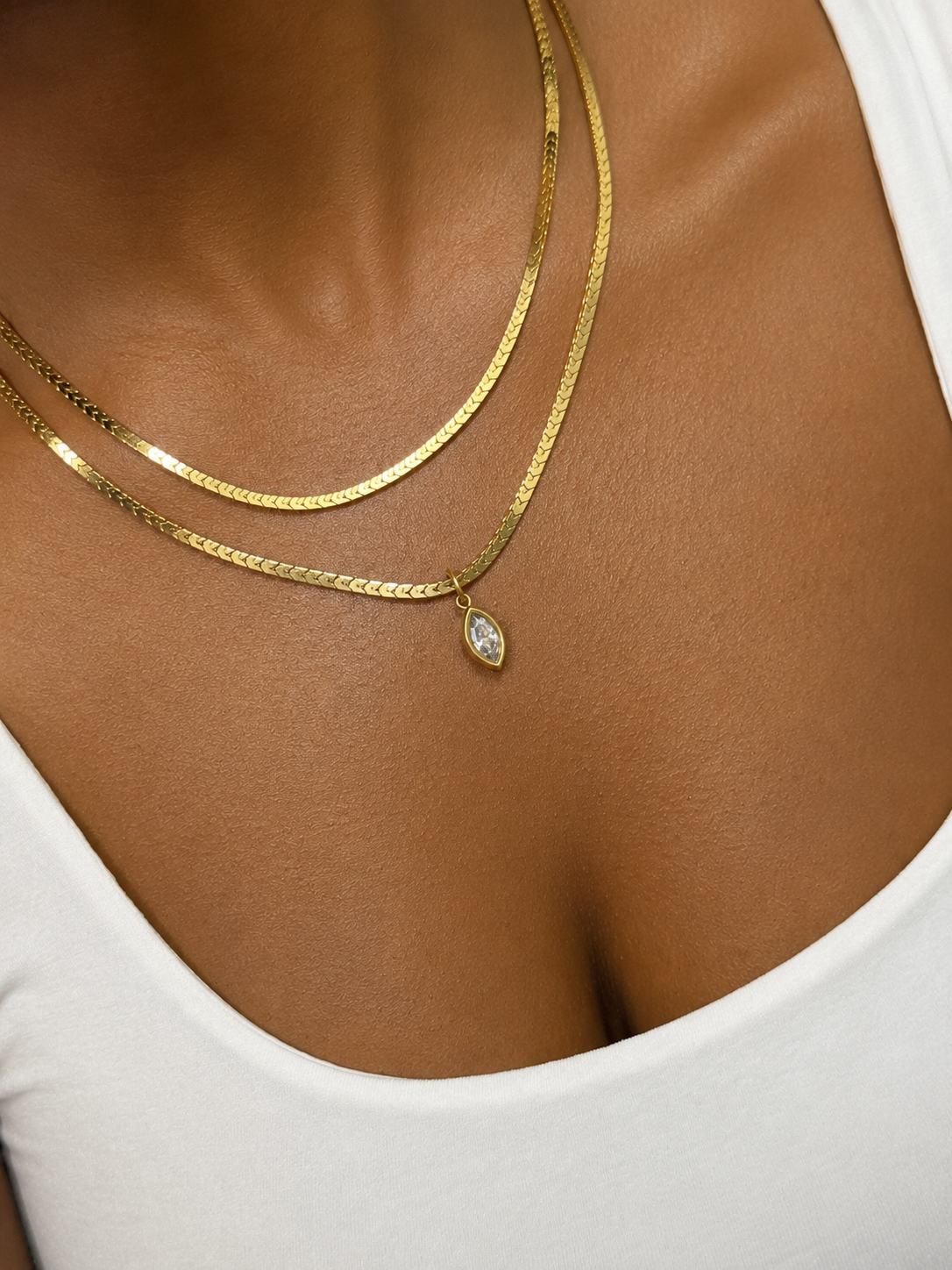 Layered Navette Necklace