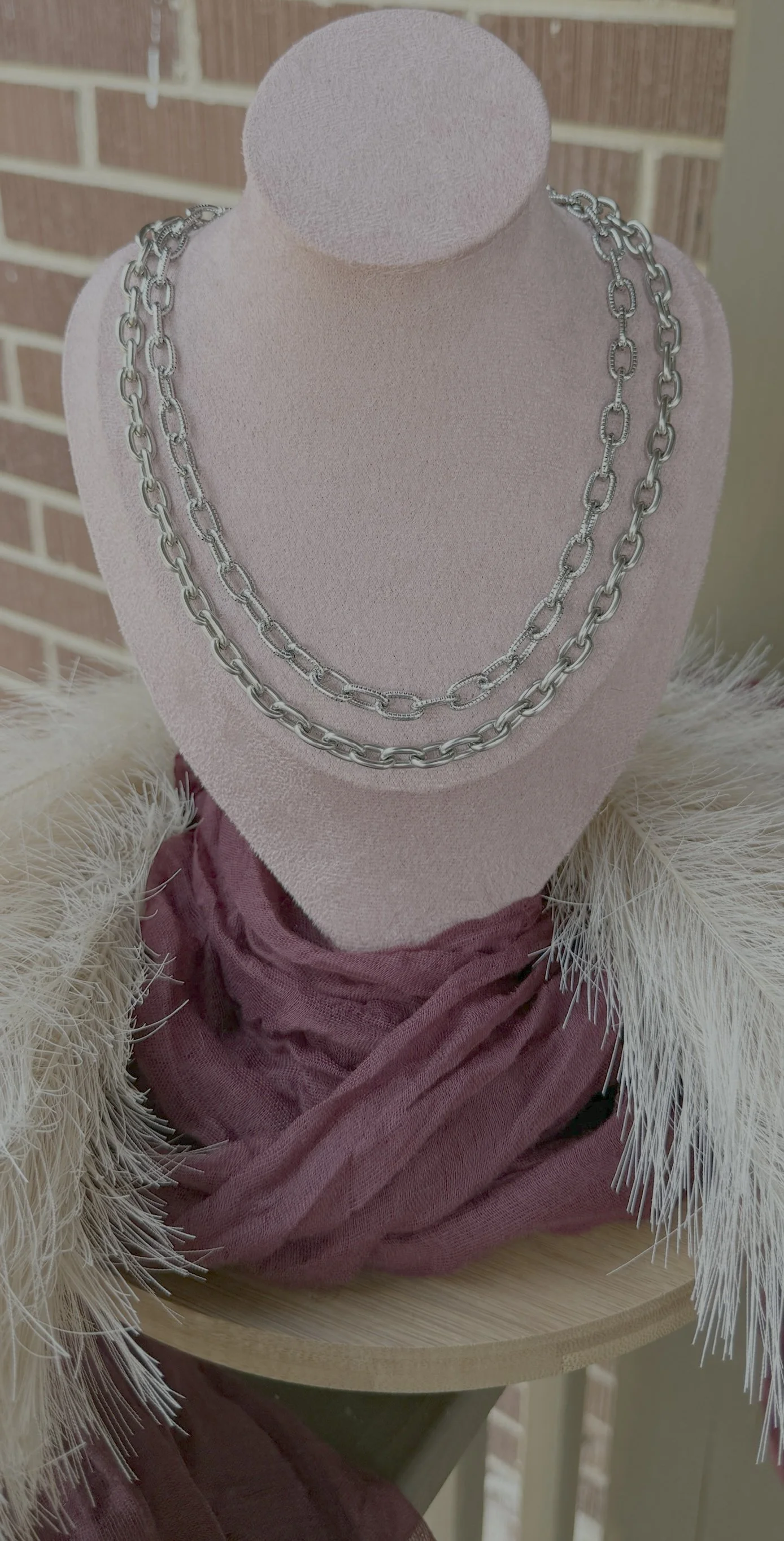 Silver Double Layer Necklace
