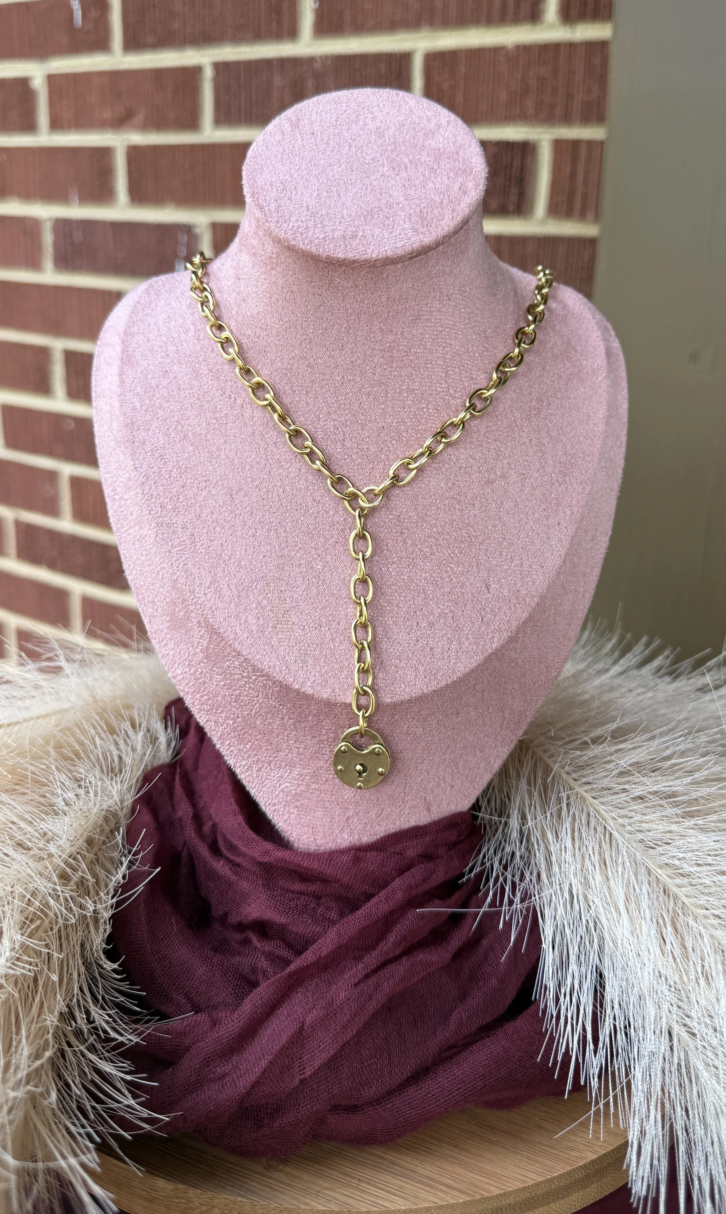 Lock Lariat Necklace
