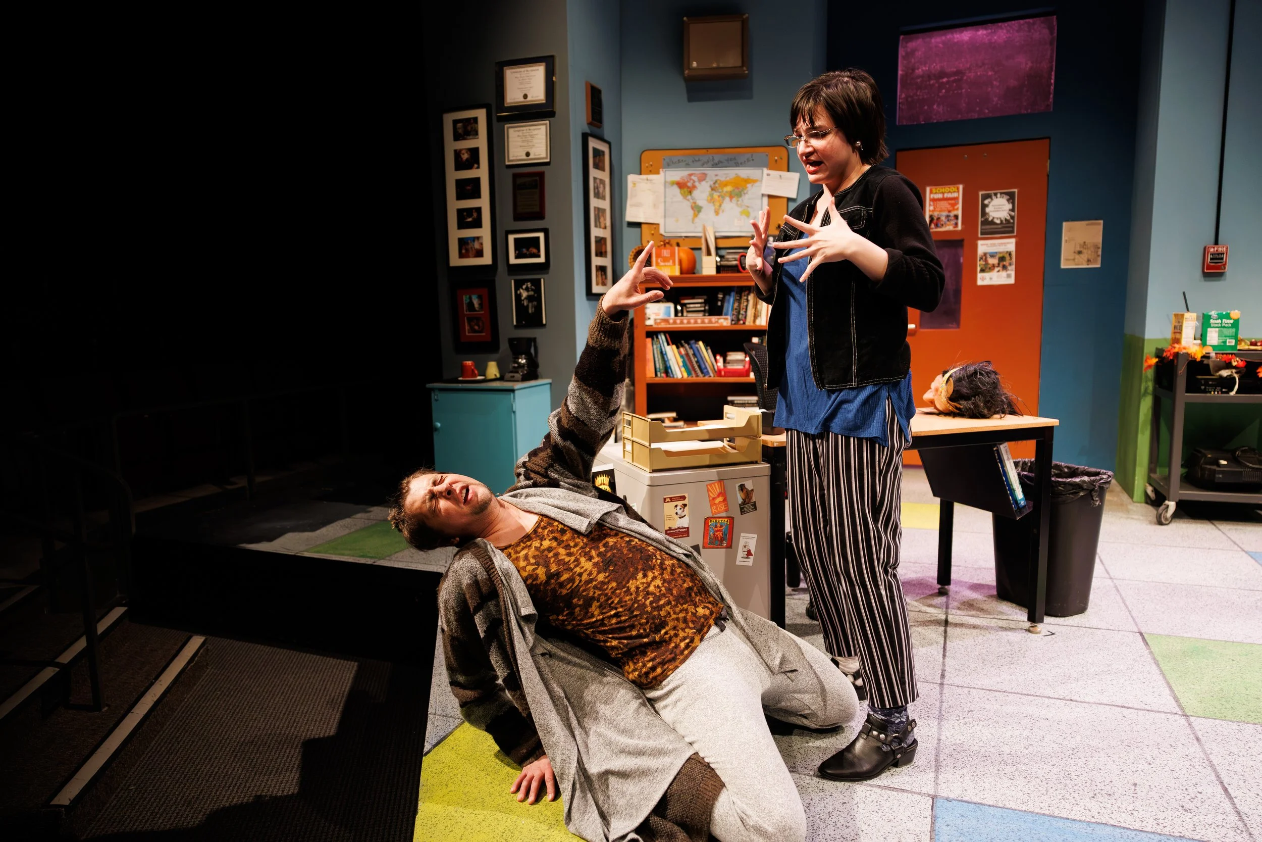 Jaxton in The Thanksgiving Play, photos by Alex Clark