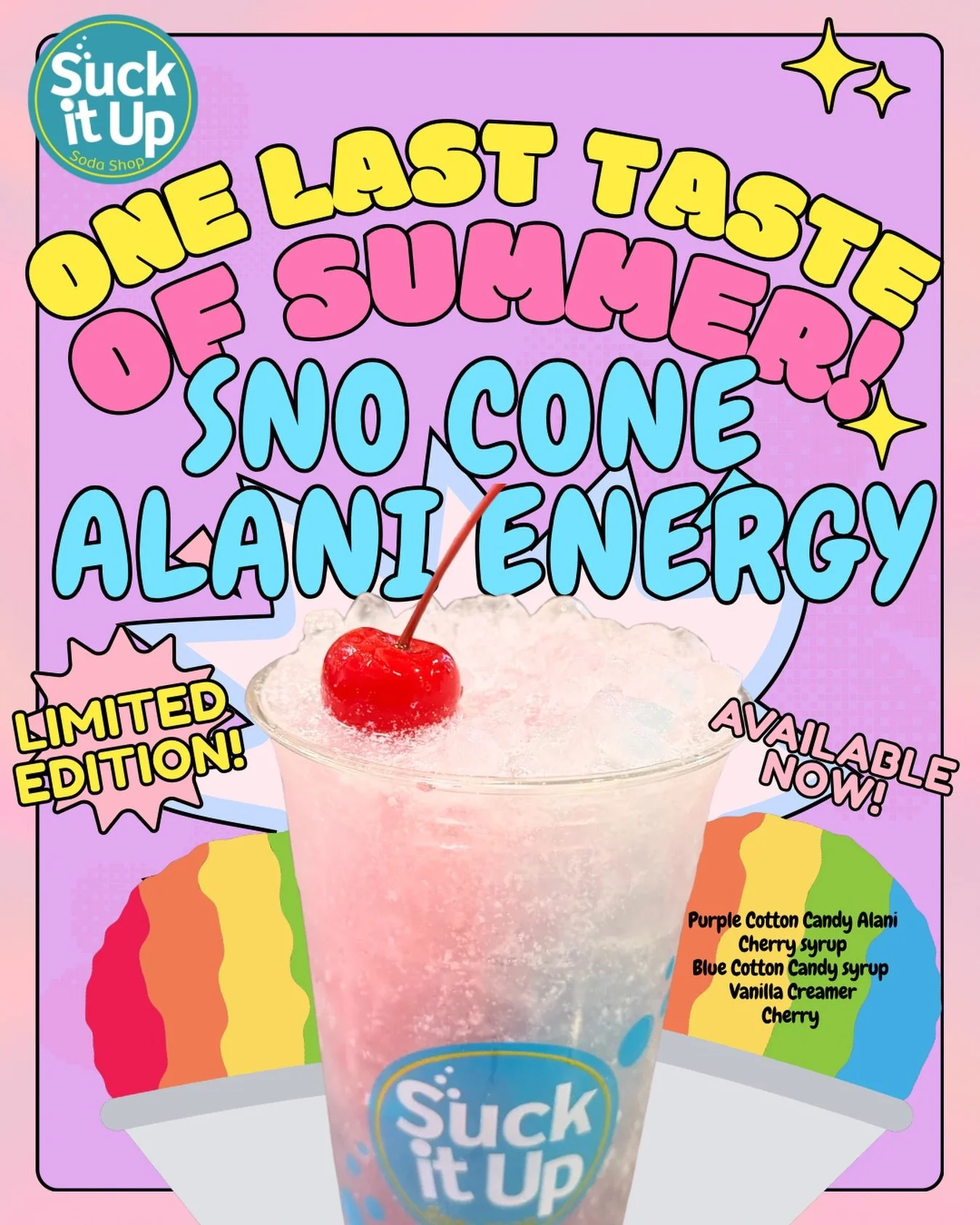 School might be in session but the Bako heat keeps us in the summer mindset! If a melted sno cone is your jam, then you will LOVE this drink!🍭🍨🫧🥤