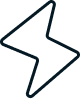 Simple line drawing of a lightning bolt.