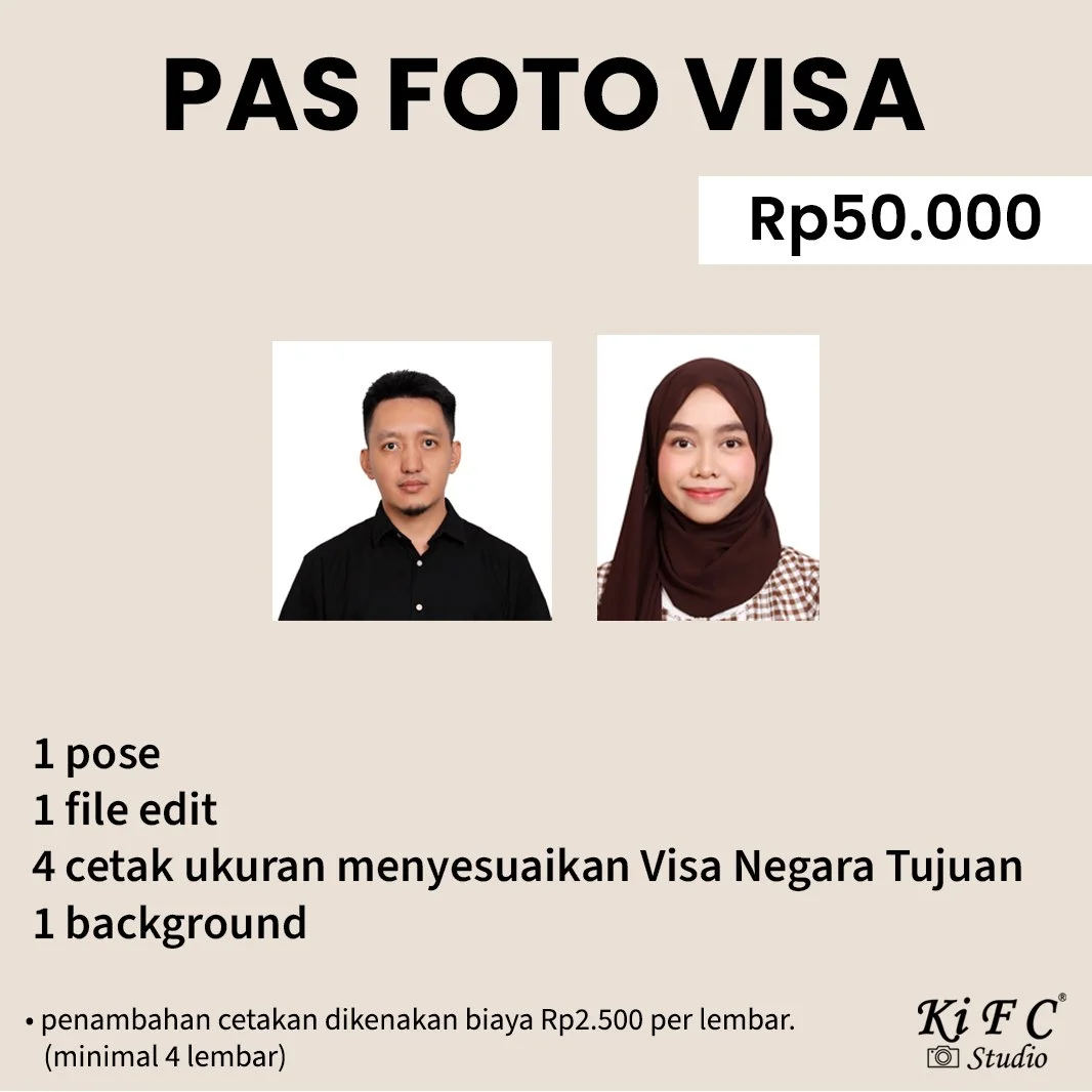 Foto Studio Pas Foto Visa - IDR 50.000