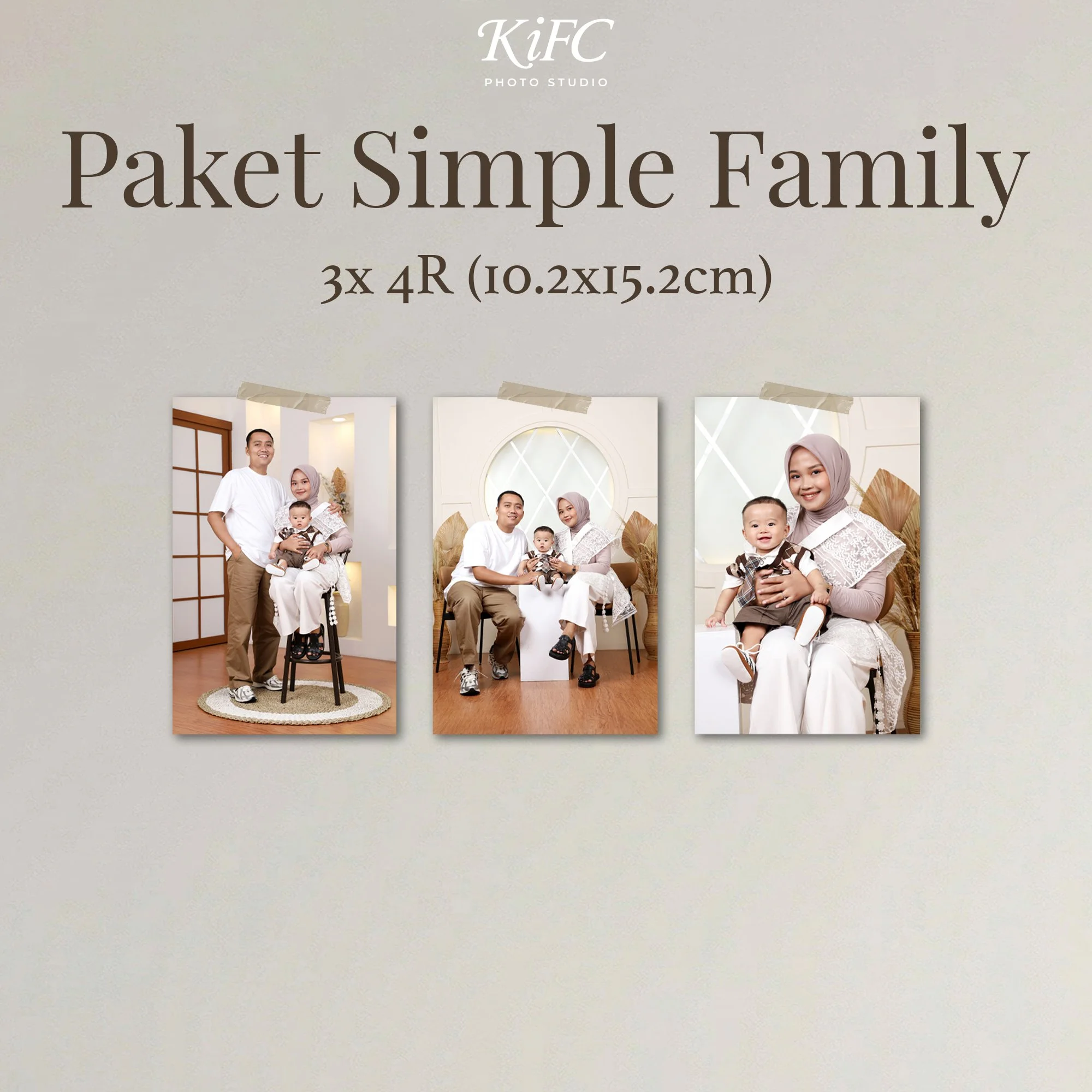 Foto Studio Simple Family 4R — IDR 450.000