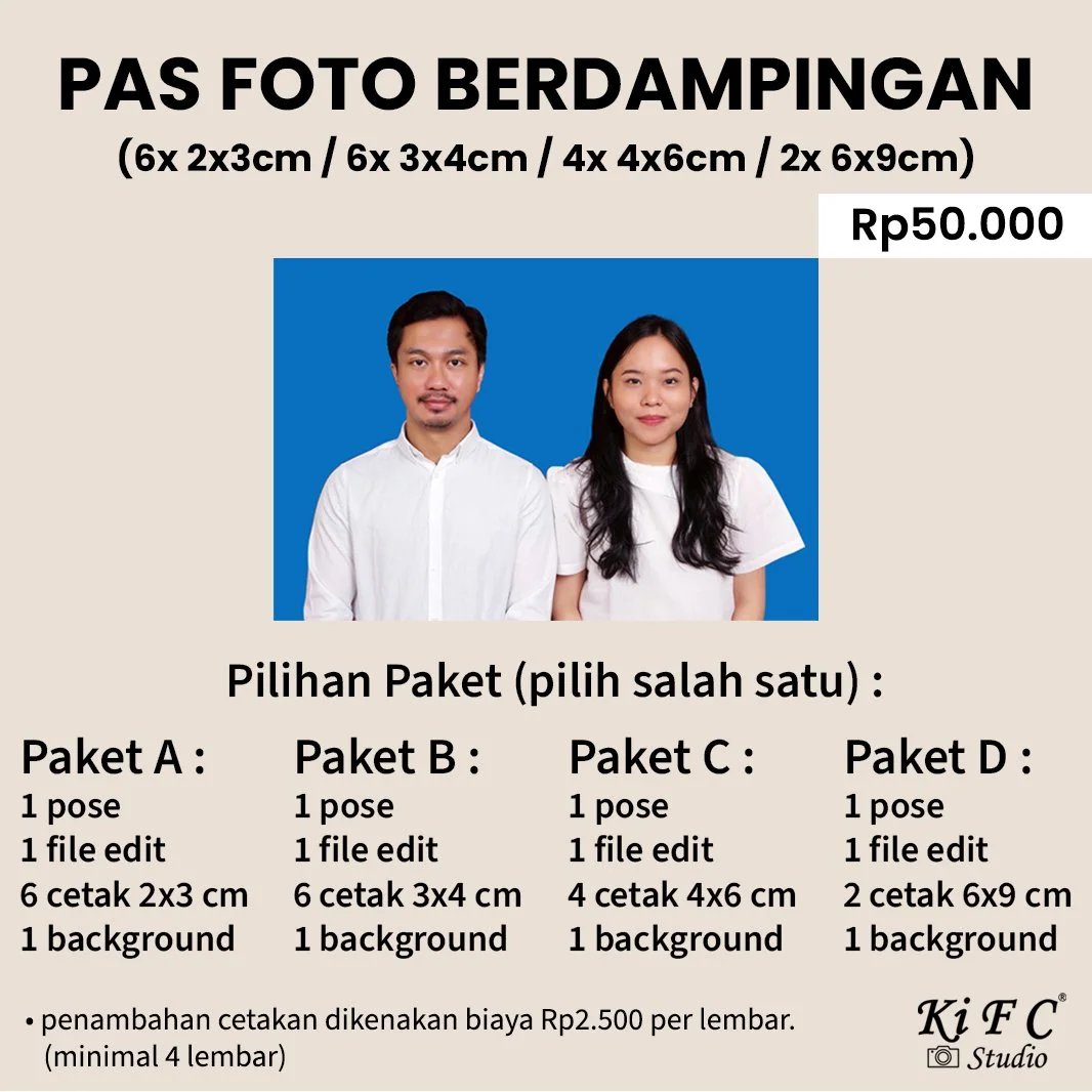 Foto Studio Pas Foto Berdampingan - IDR 50.000