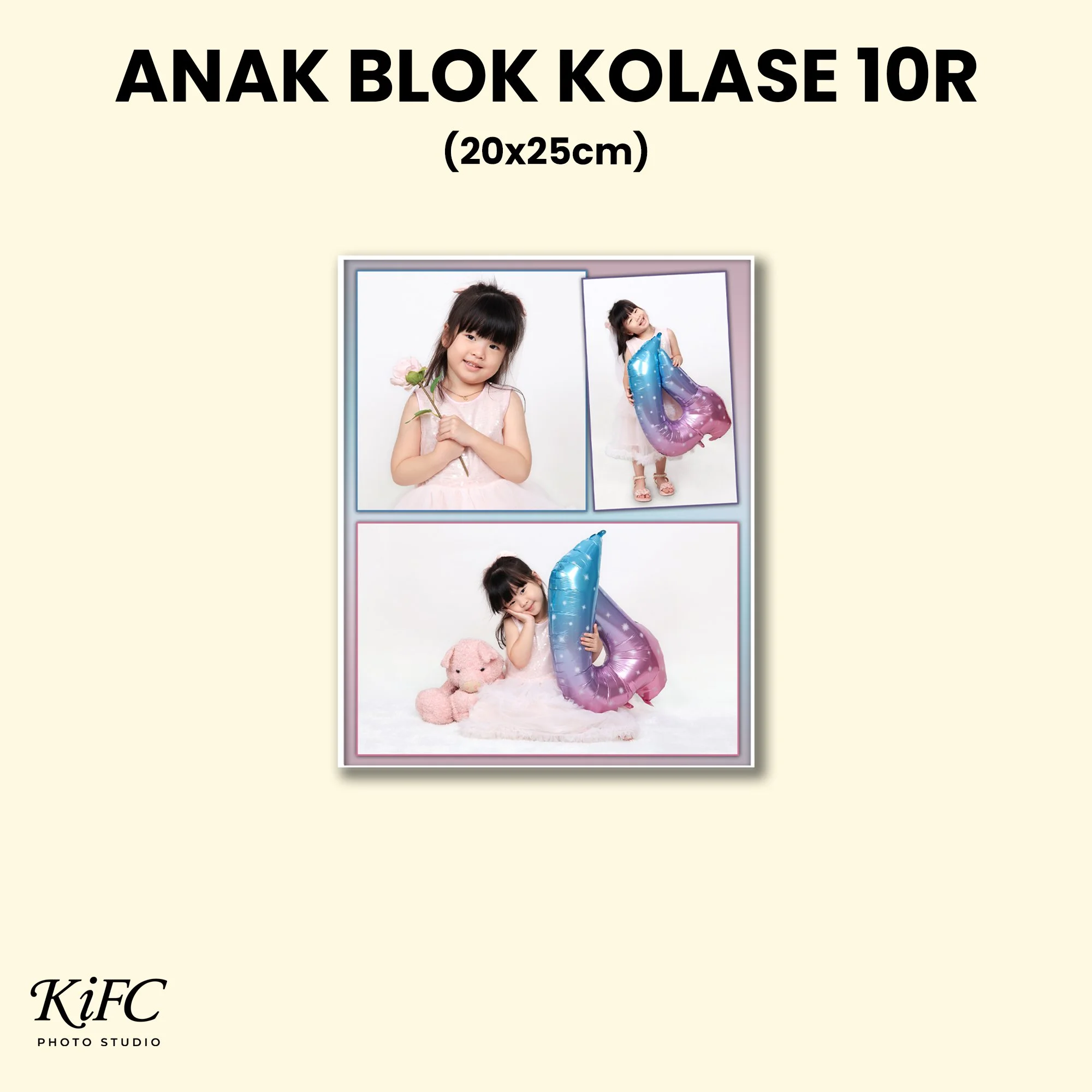 Foto Studio Anak Kolase 10R Blok - IDR 200.000