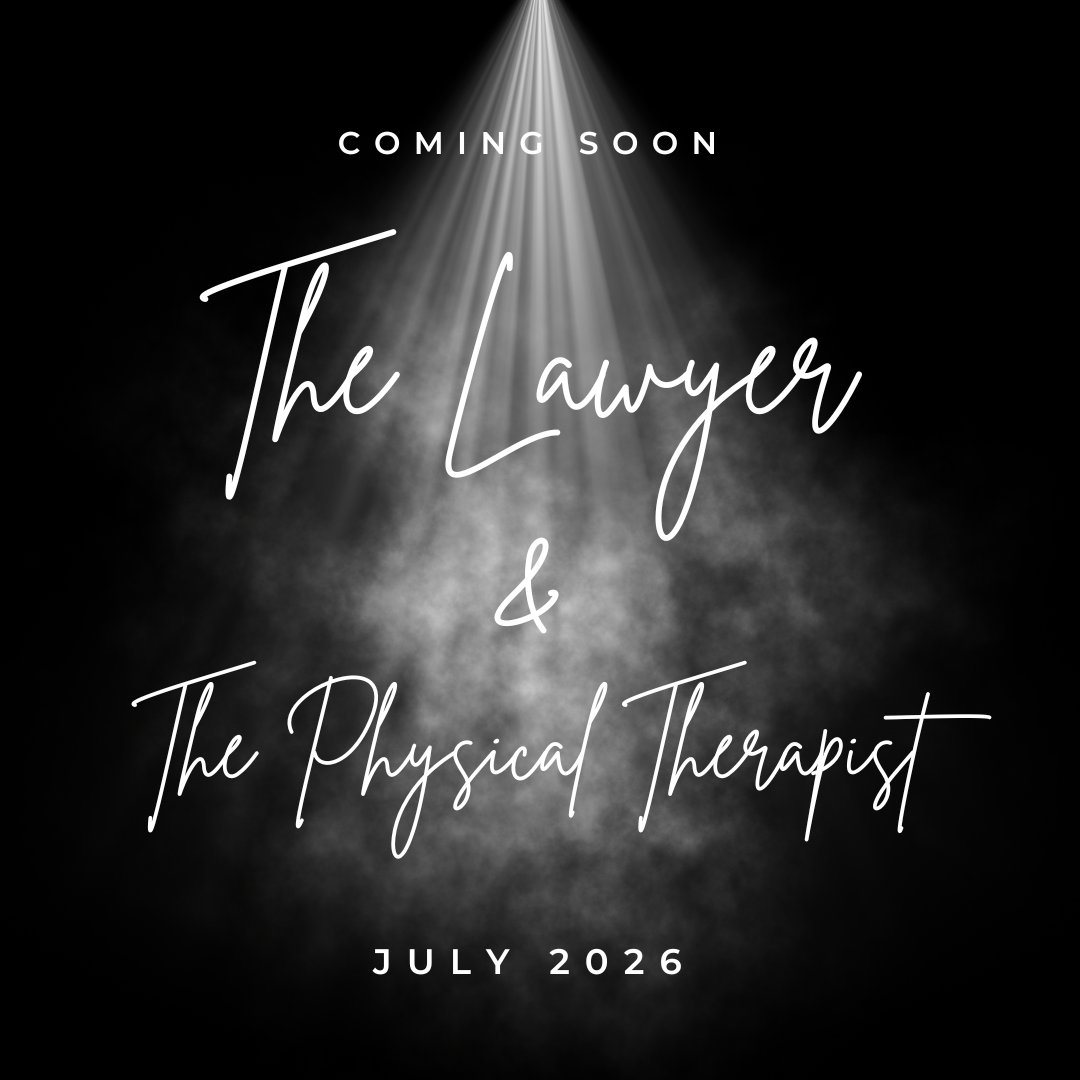 Announcement for the upcoming opening of a service called 'The Lawyer & The Physical Therapist' scheduled for July 2026, with a black background and a spotlight effect.