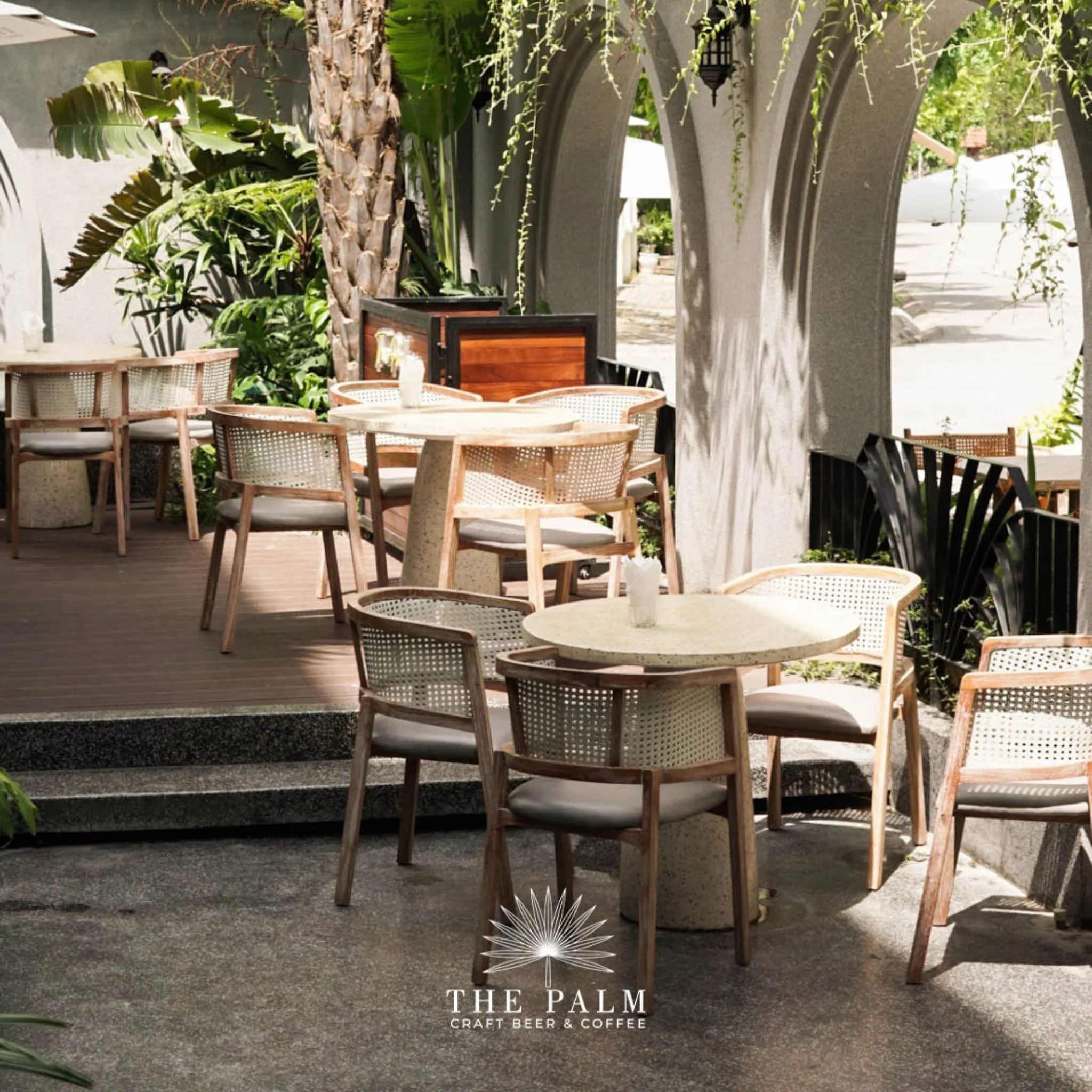 Outdoor terrace dining at The Palm Craft Beer & Coffee, Hai Phong