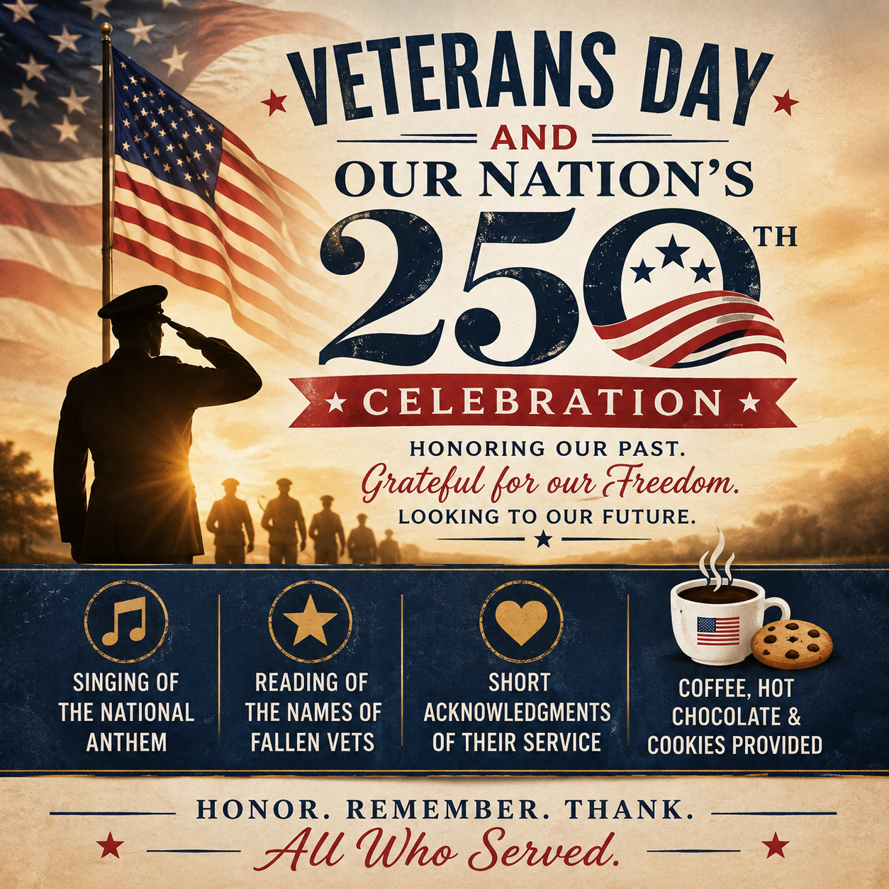 Veterans Day Memorial Service &amp; Our Nation’s 250th Year Celebration