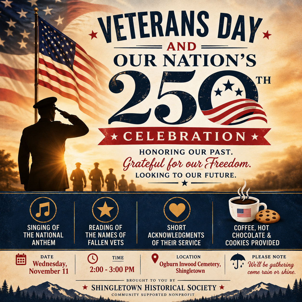 Veterans Day Memorial Service &amp; Our Nation’s 250th Year Celebration