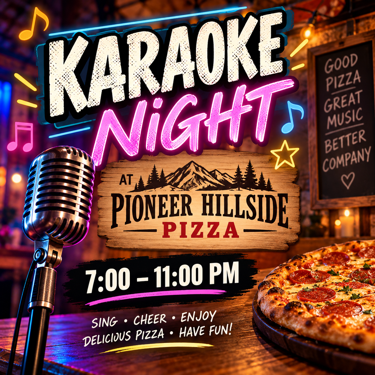 Karaoke Night Pioneer Hillside Pizza