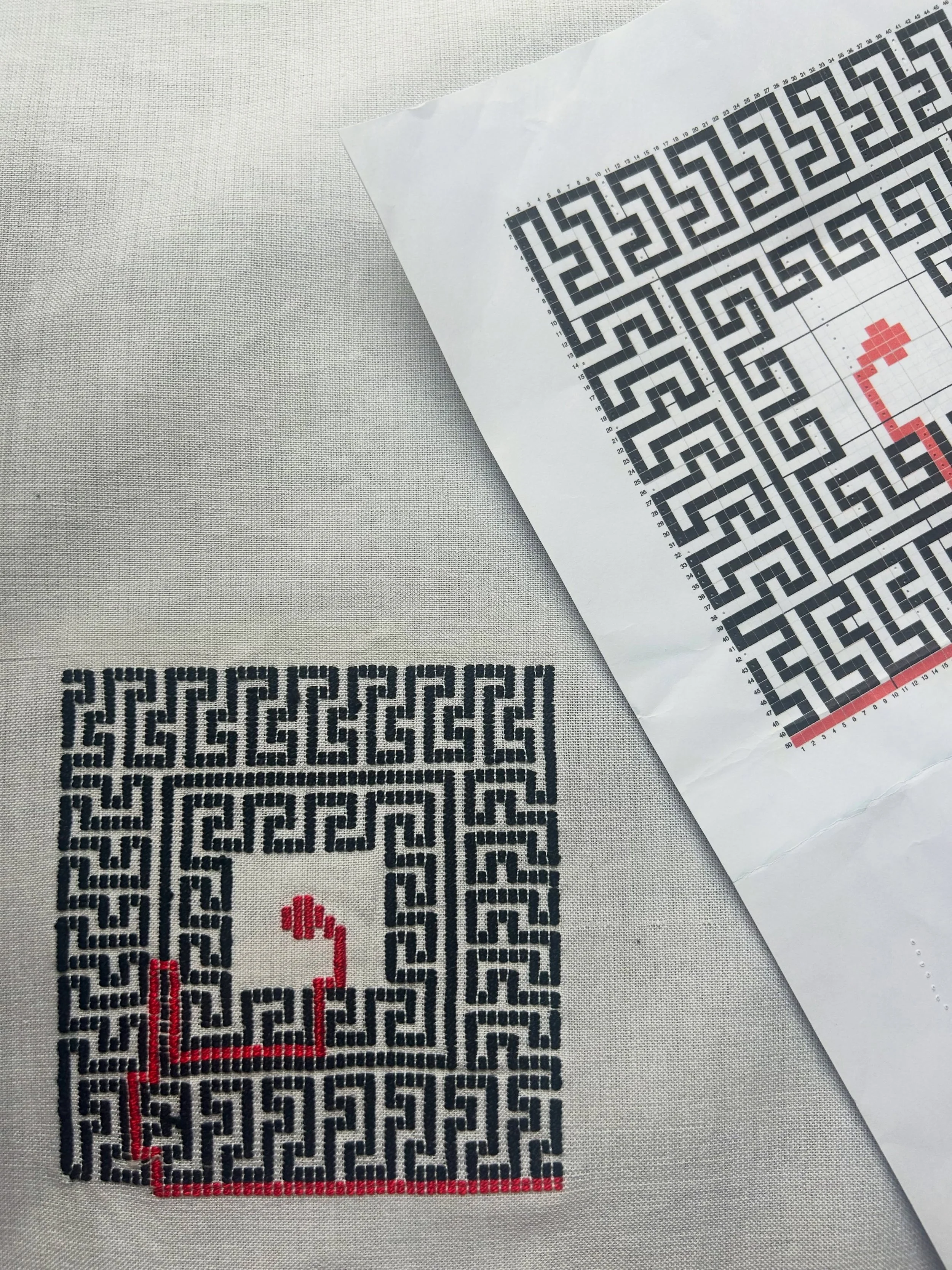 had a great mini apprenticeship with @klotho_crete through @vawaa_ 

i went to learn triopatitiro, a cretan weaving technique with supplementary weft, which turned out to be similar to malaysian songket weaving. my design was based on the myth of the