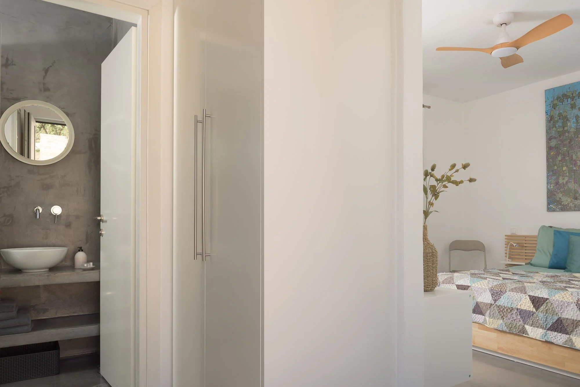 Sea-view boutique accommodation in South Crete with private terrace access.