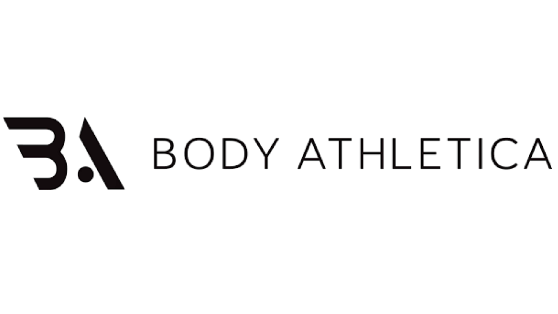 Black logo with a stylized 'B' and a dot, followed by the words 'BODY ATHLETICA' in thin uppercase letters.
