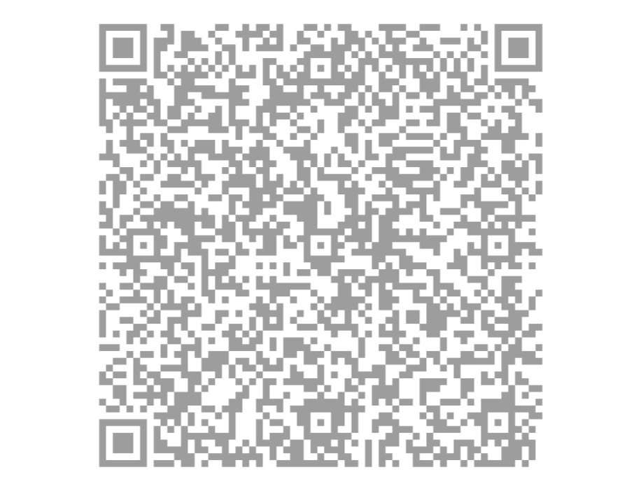 QR code in black and white, square shape, dense pattern of small black and white squares.
