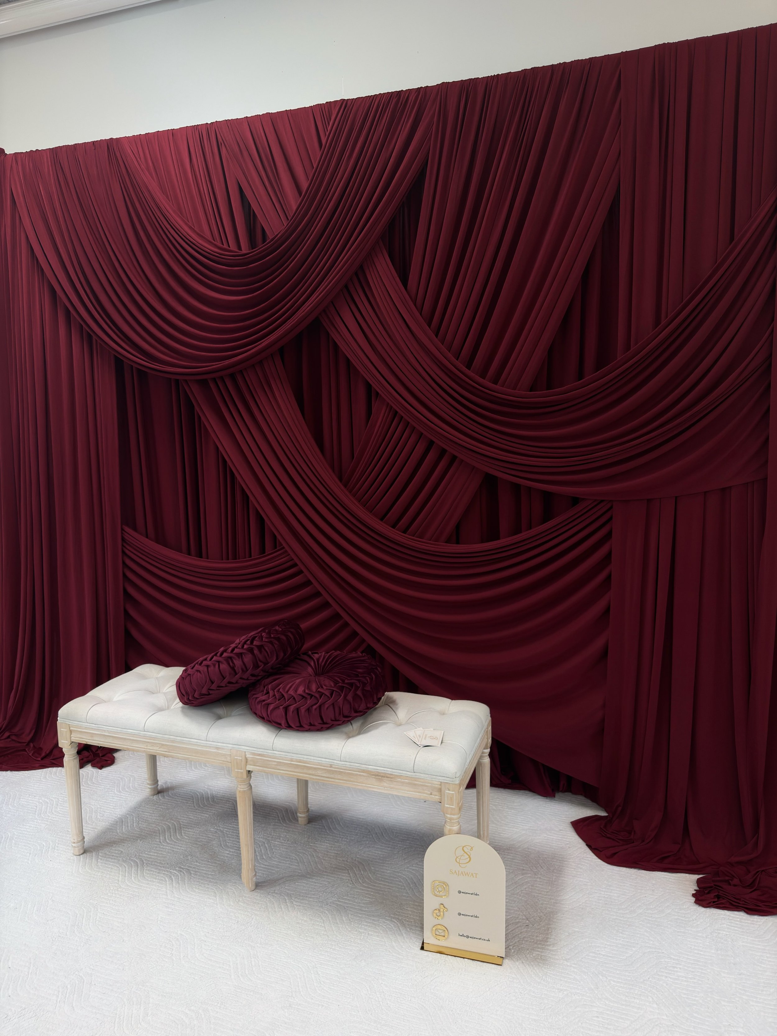 Simplicity speaks for itself
Another Draped backdrop. Dm for enquiries 

 #LuxuryWedding #ElegantSetup #WeddingStage #Weddingdecor #EventStyling FloralDesign