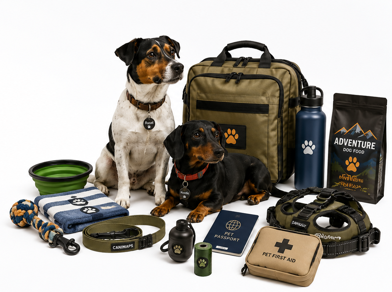 CANIMAPS dog travel shop essentials
