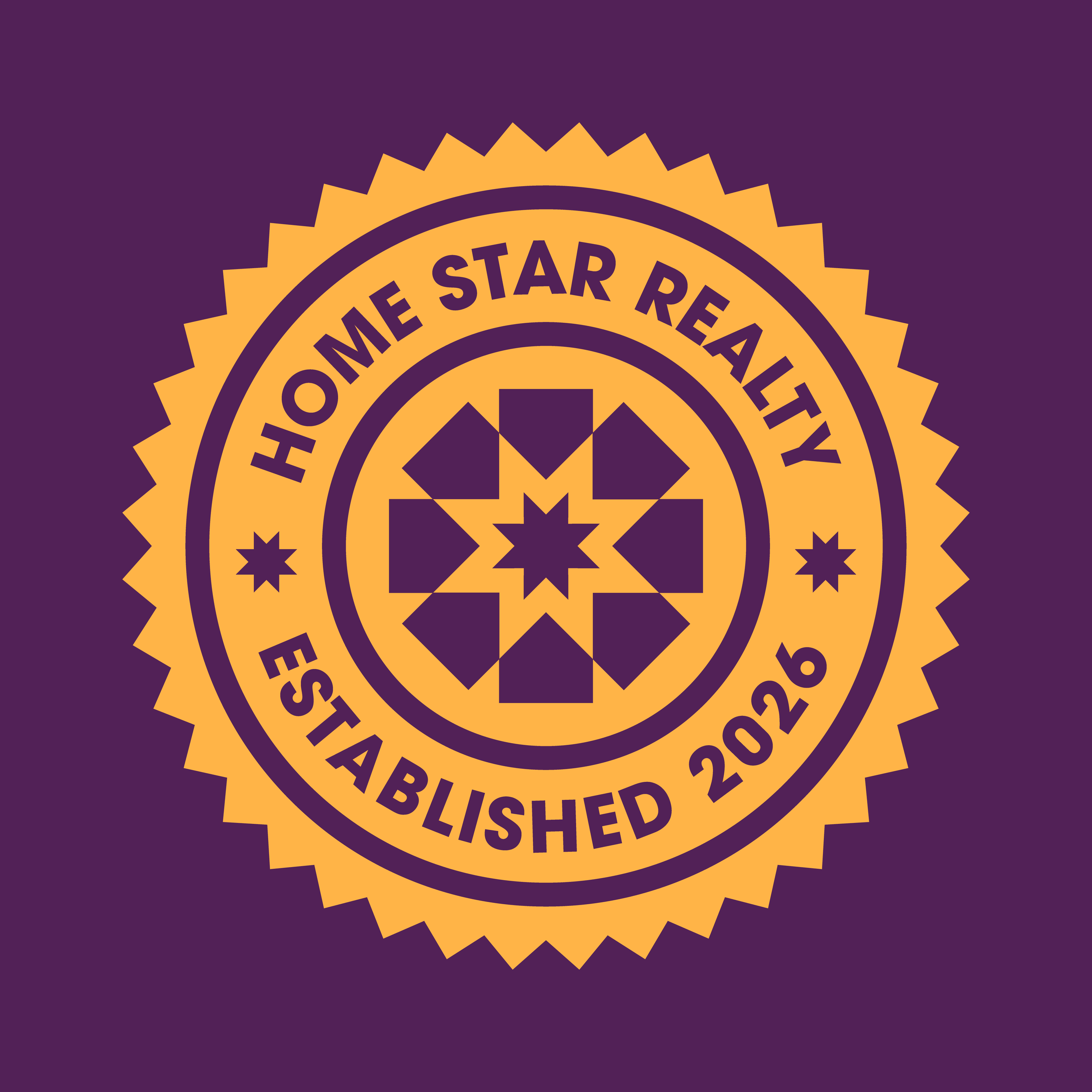 Seal with yellow and purple colors featuring the text 'Homemade Star Readily Fished.'